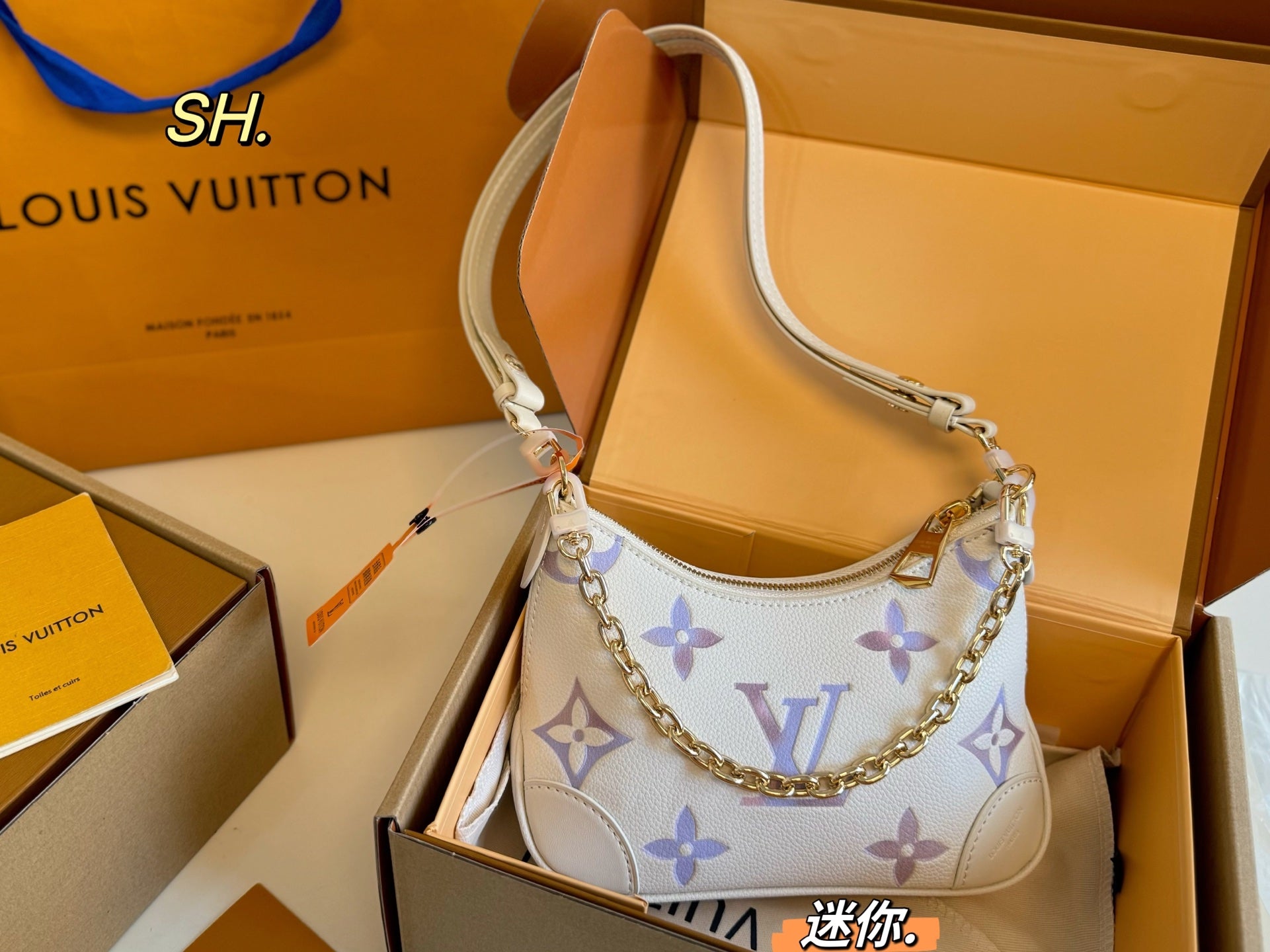 LV Boulogne Mini Embossed Vintage Horn Bag