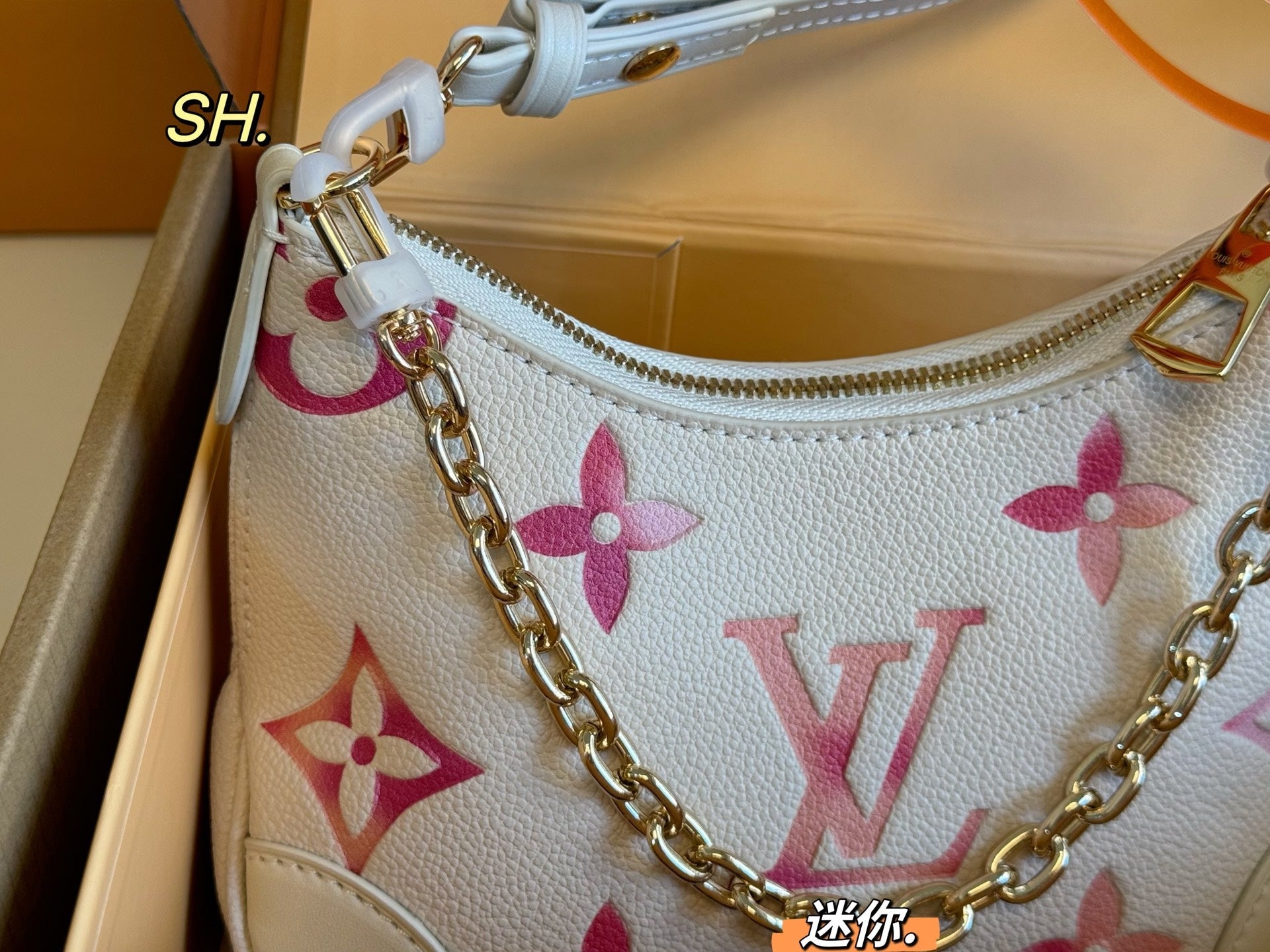 LV Boulogne Mini Embossed Vintage Horn Bag