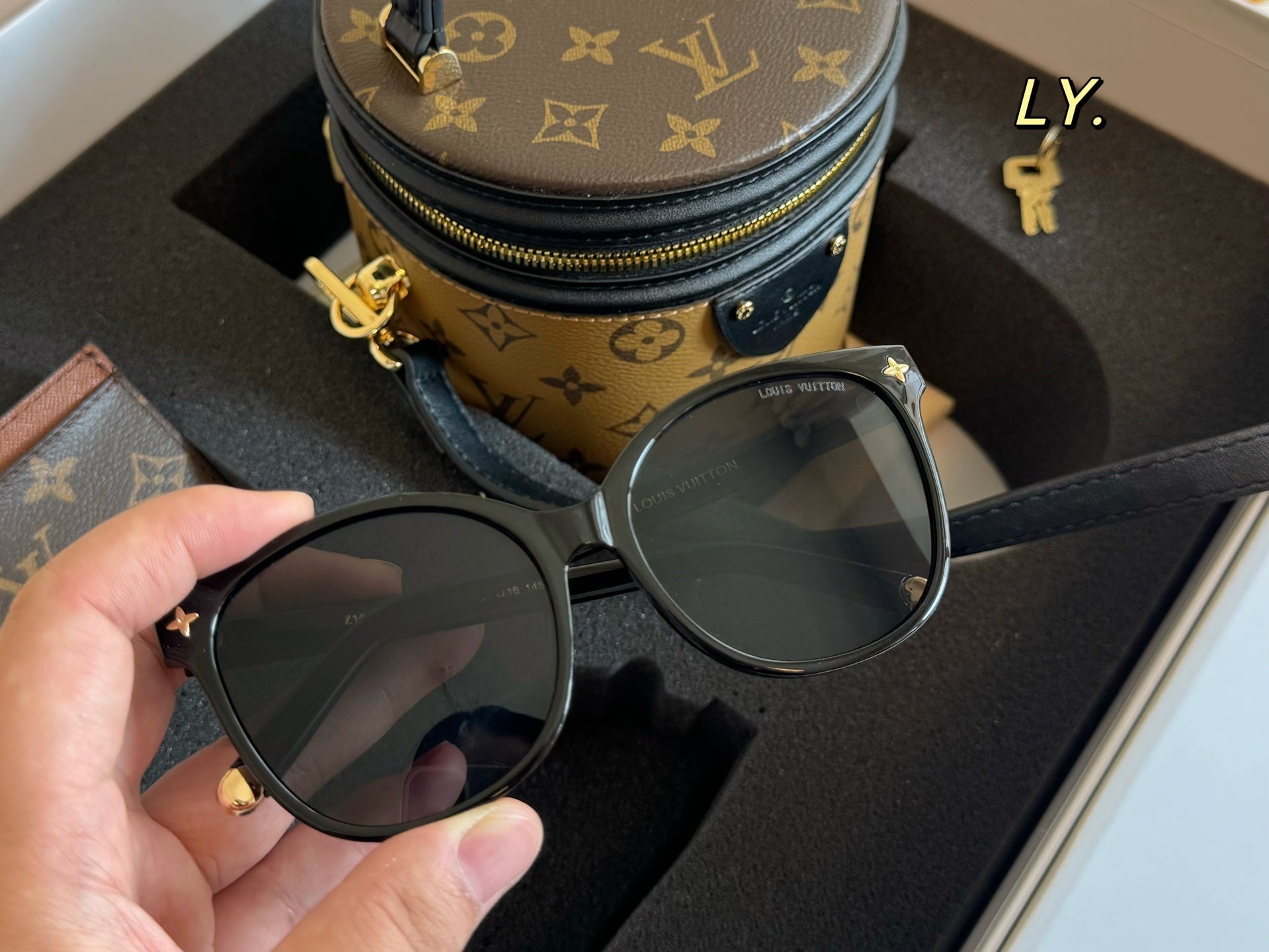 LV Cannes Color-blocked Round Barrel Bag