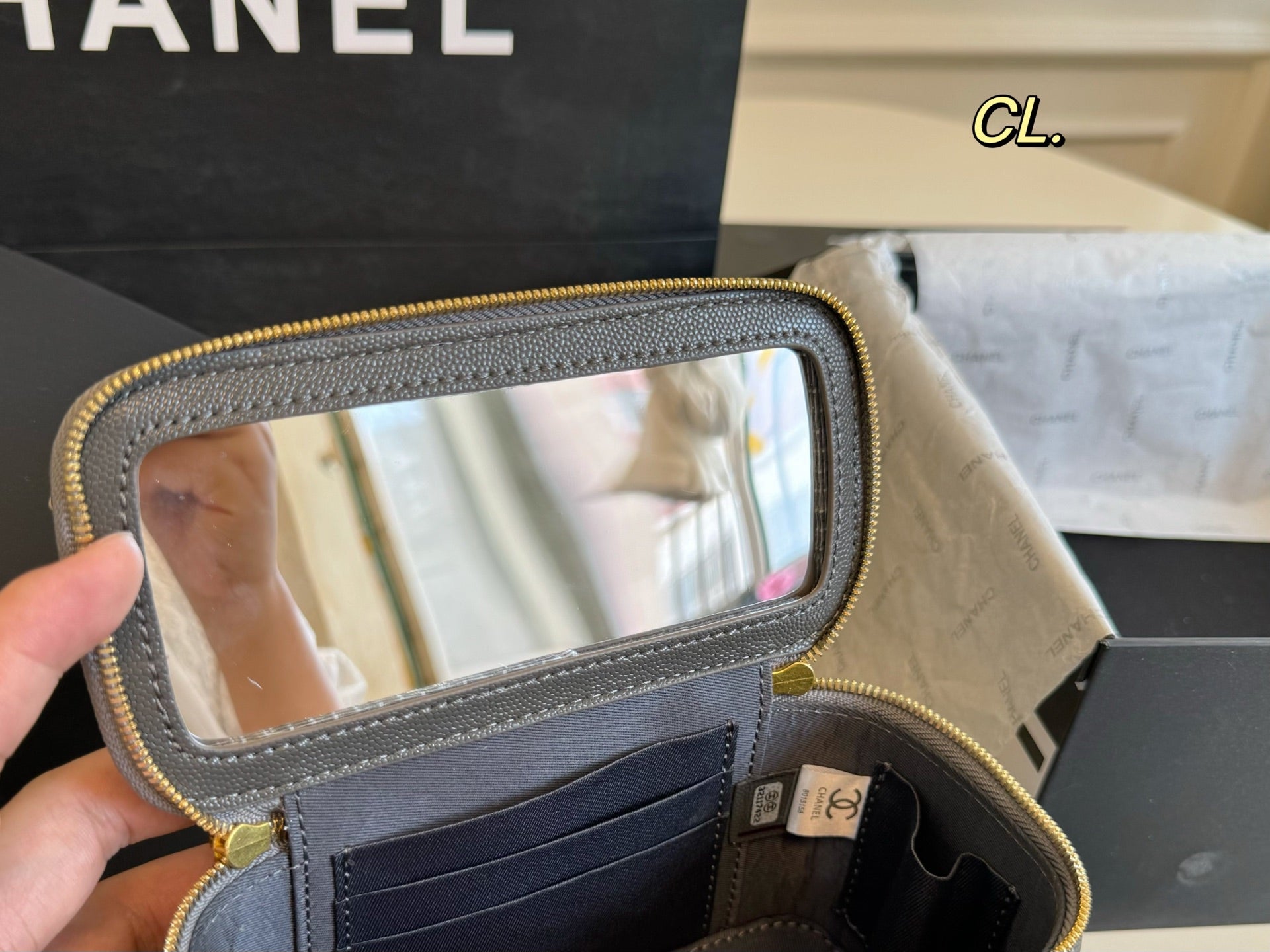 CHANEL Checkerboard Handle Box Bag