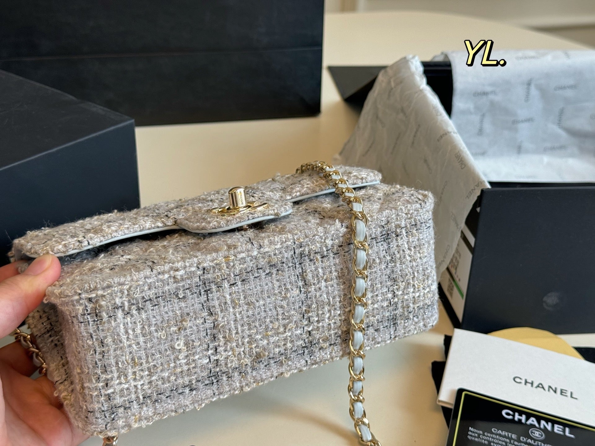 CHANEL 25B Thick chain handbag with chain strap