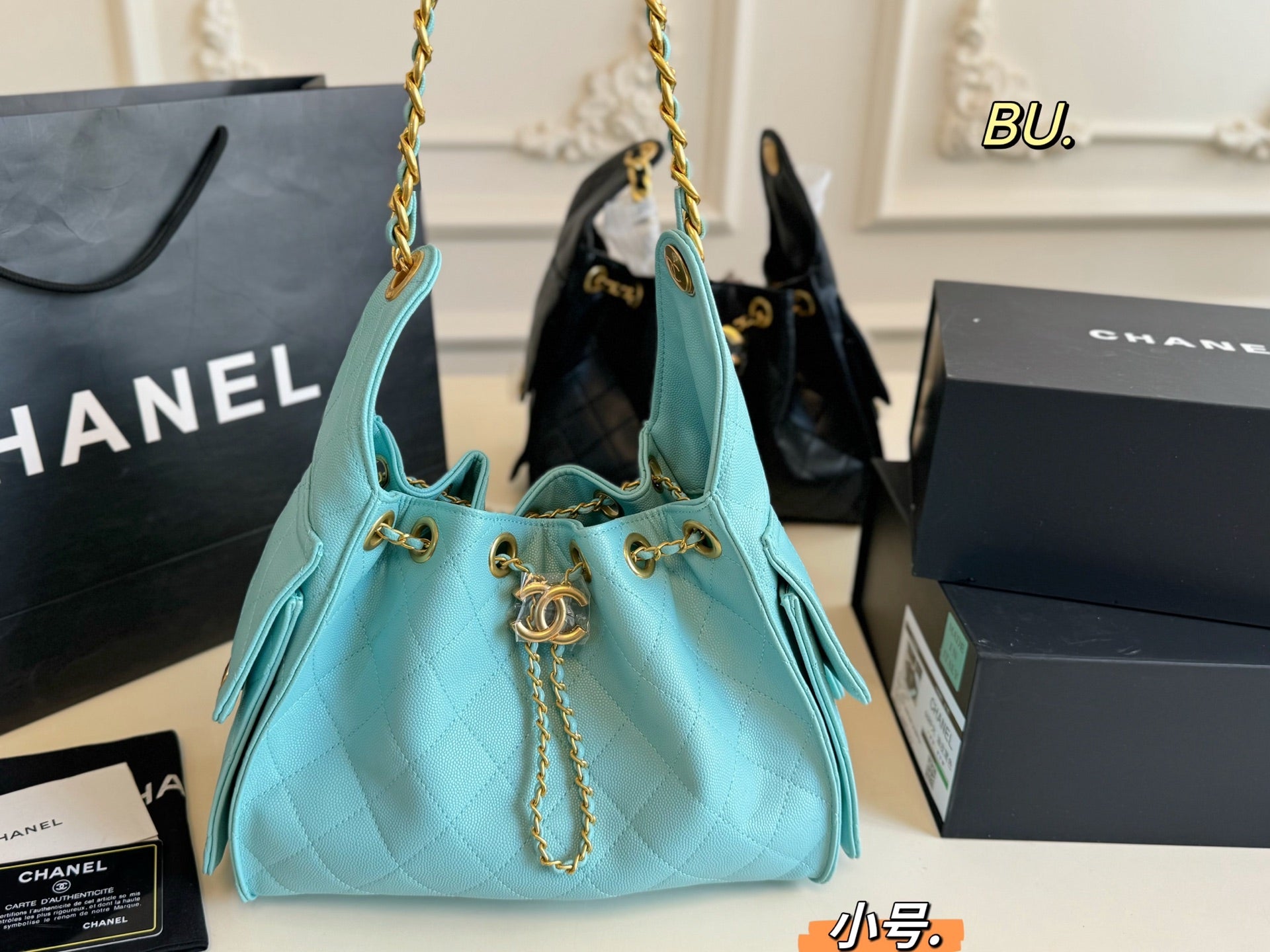 CHANEL 25c hobo Drawstring Chain Bucket Bag