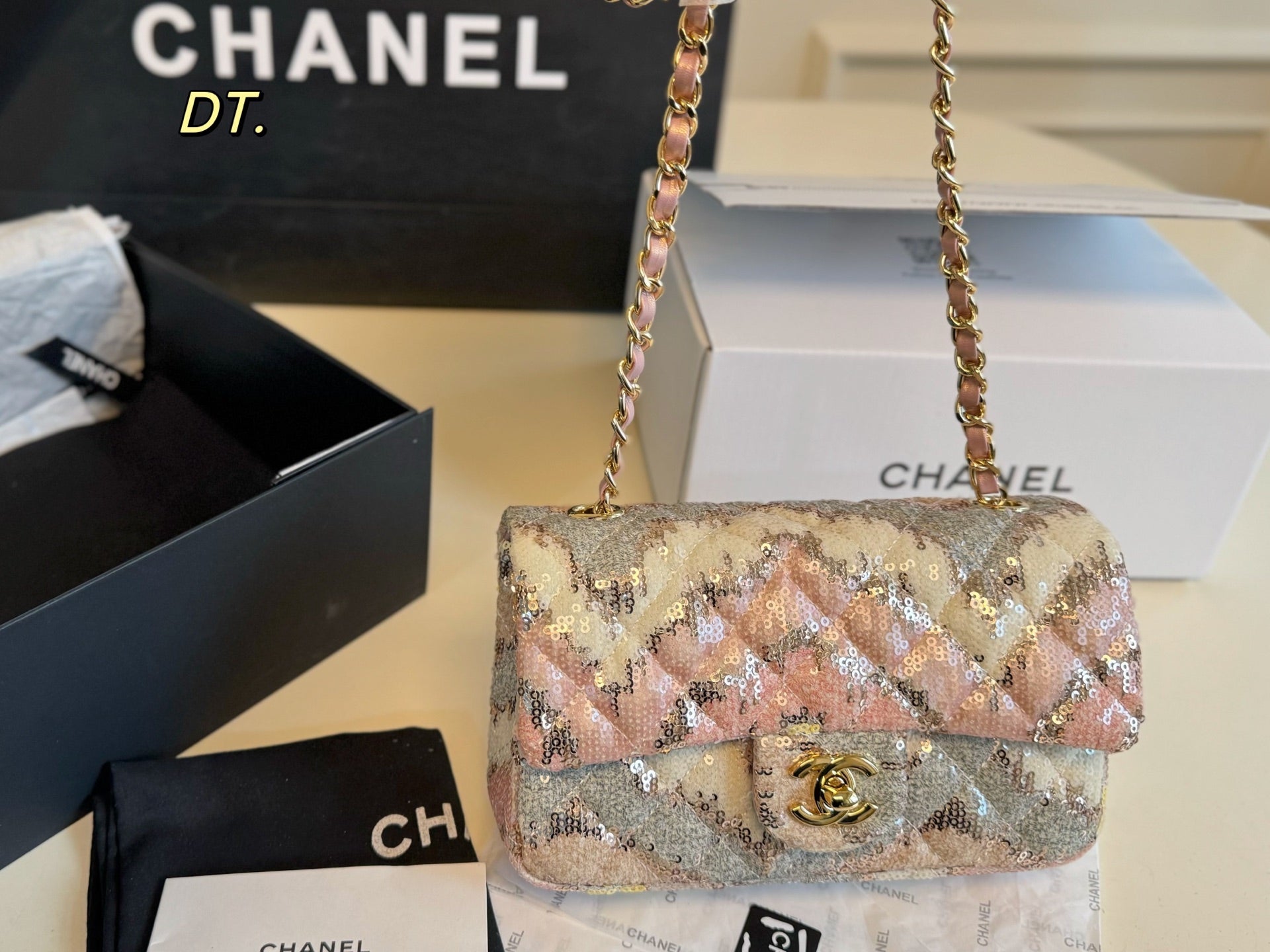 CHANEL Sequin Square Bag
