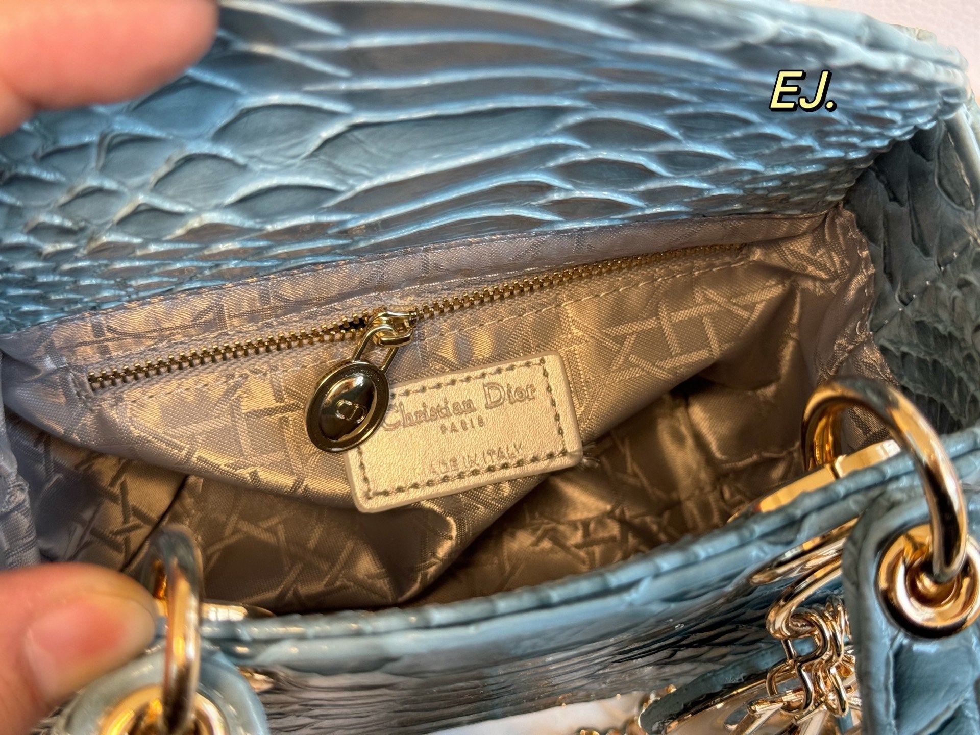 Lady Dior Python-patterned Handbag