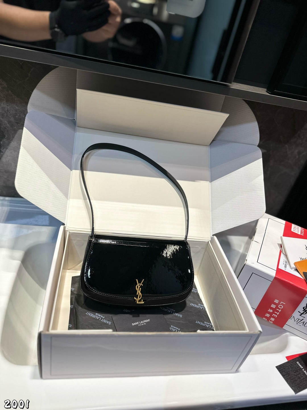 YSL Voltaire Patent Leather Underarm Bag