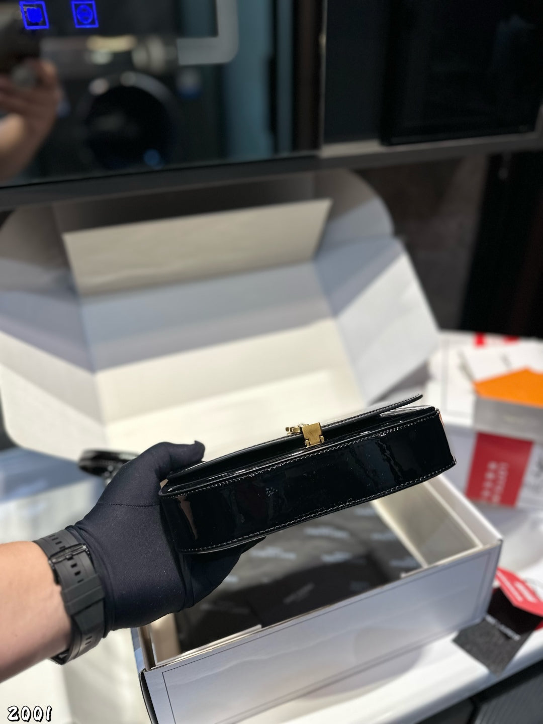 YSL Voltaire Patent Leather Underarm Bag