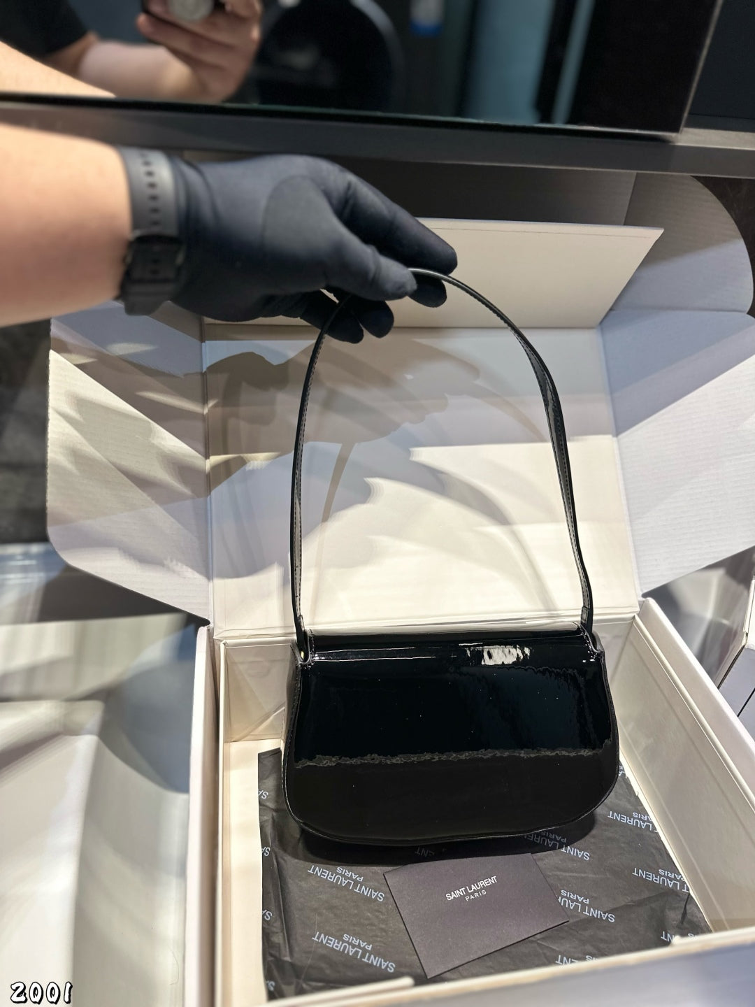 YSL Voltaire Patent Leather Underarm Bag