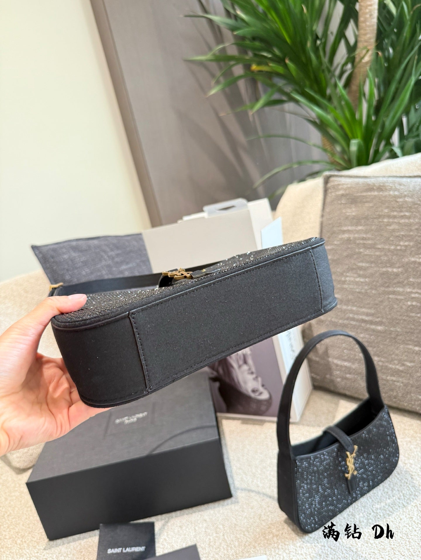 YSL hobo Diamond-encrusted underarm bag