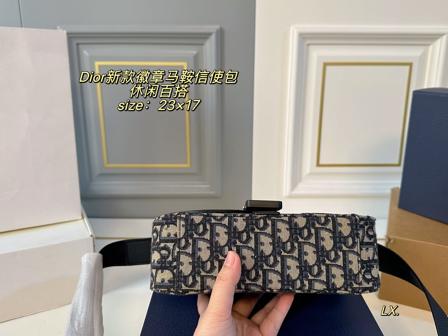 DIOR Badge Saddle Messenger Bag