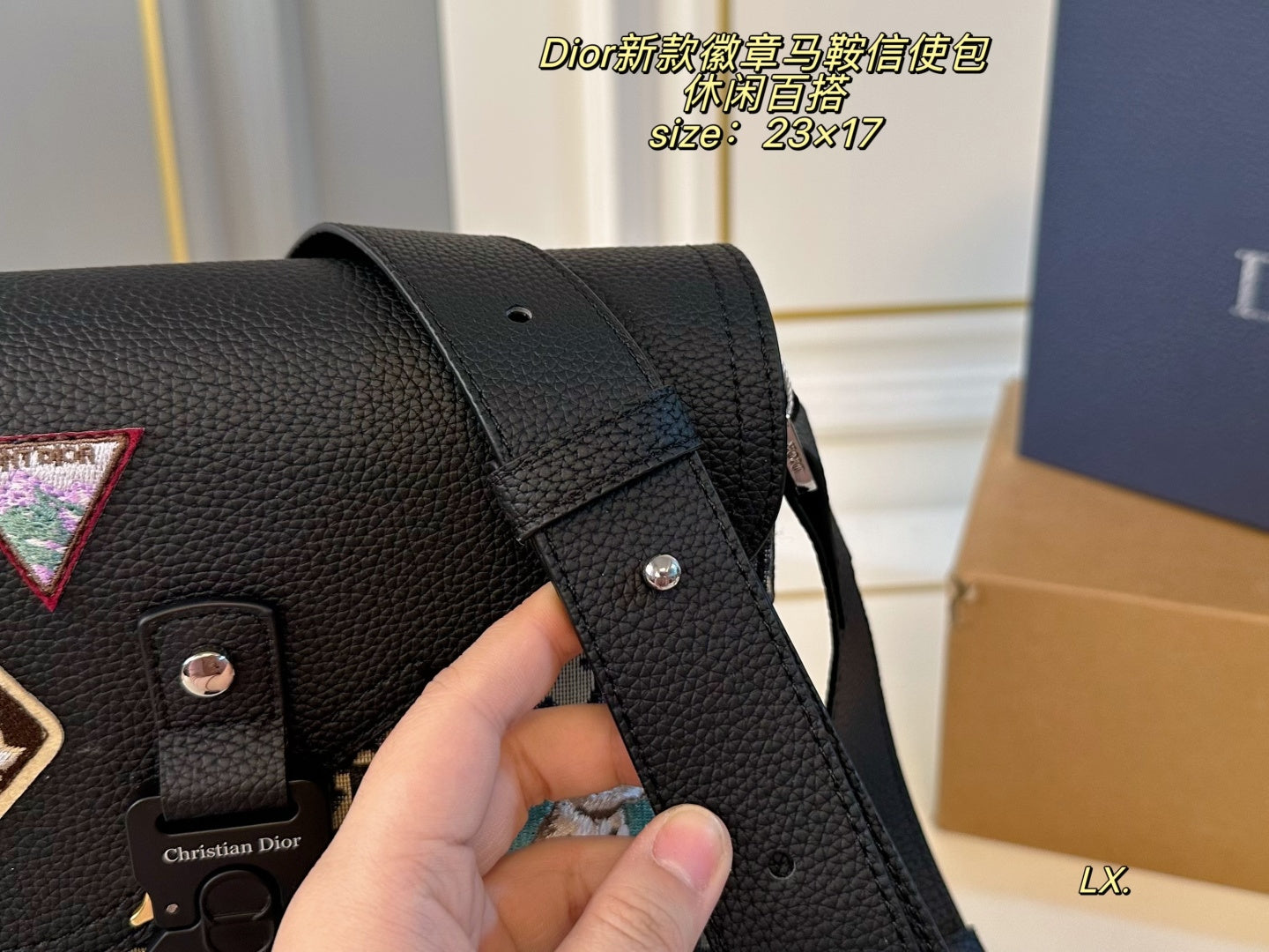 DIOR Badge Saddle Messenger Bag