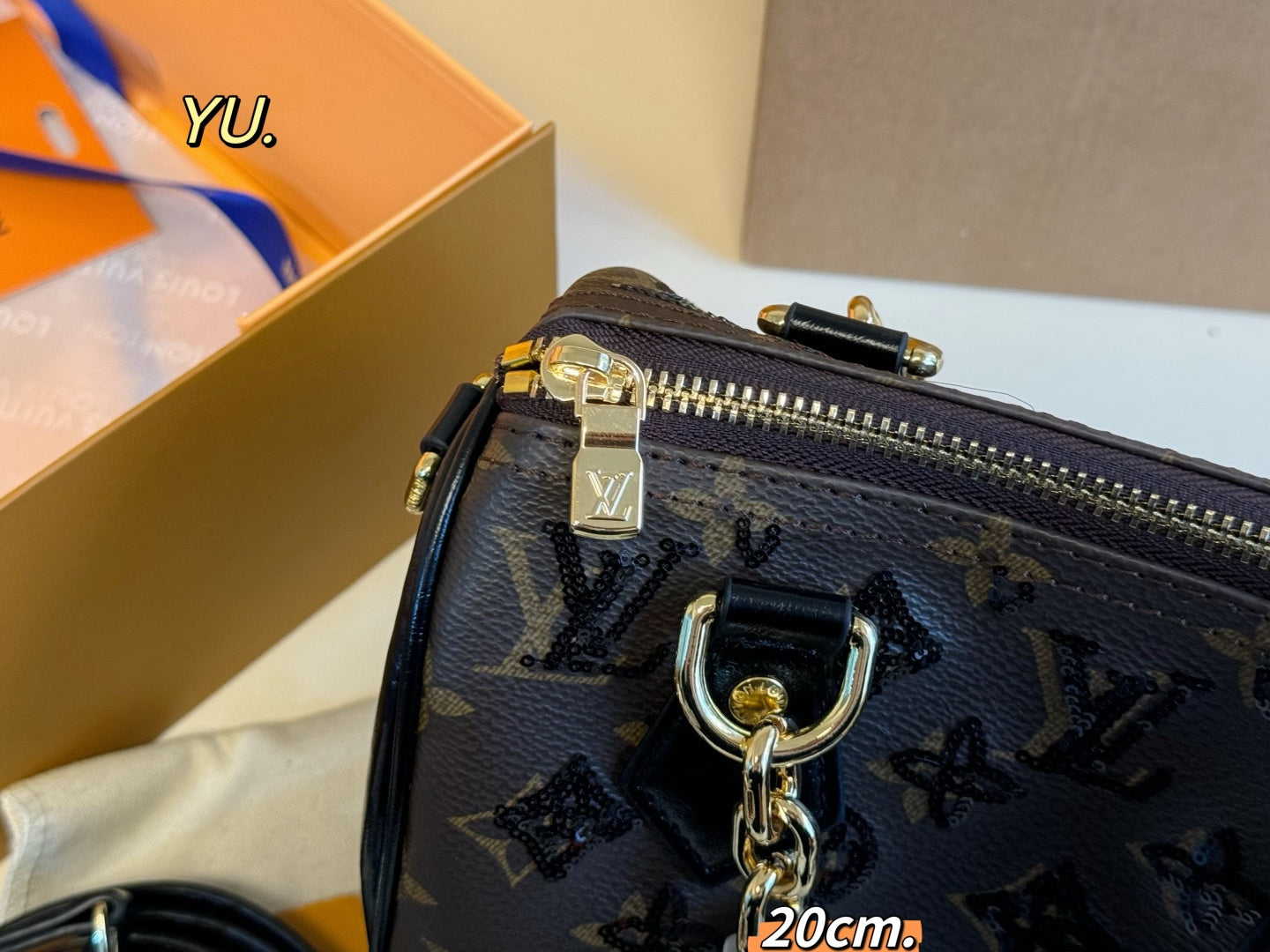 LV Speedy Sequin Chain Pillow Bag