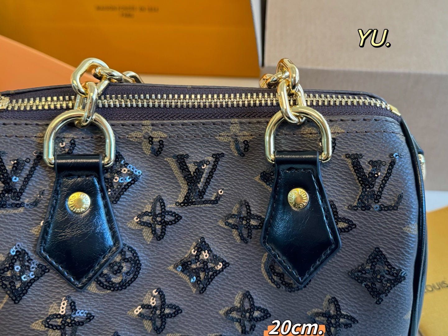 LV Speedy Sequin Chain Pillow Bag