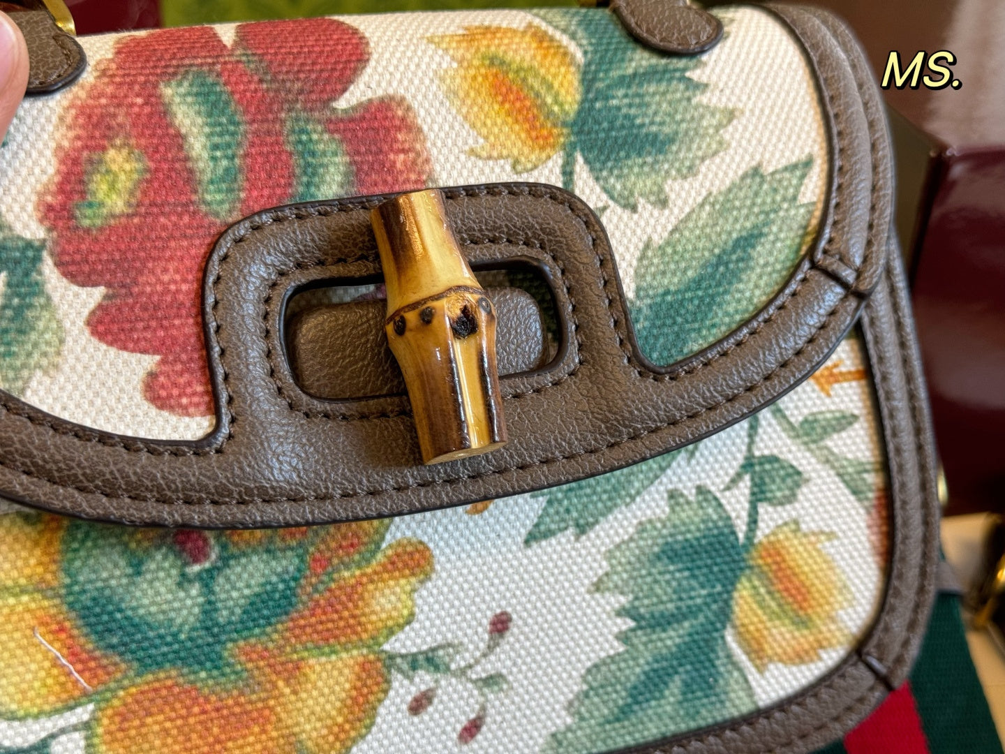 Gucci Slant crossbody bag with bamboo joint handle