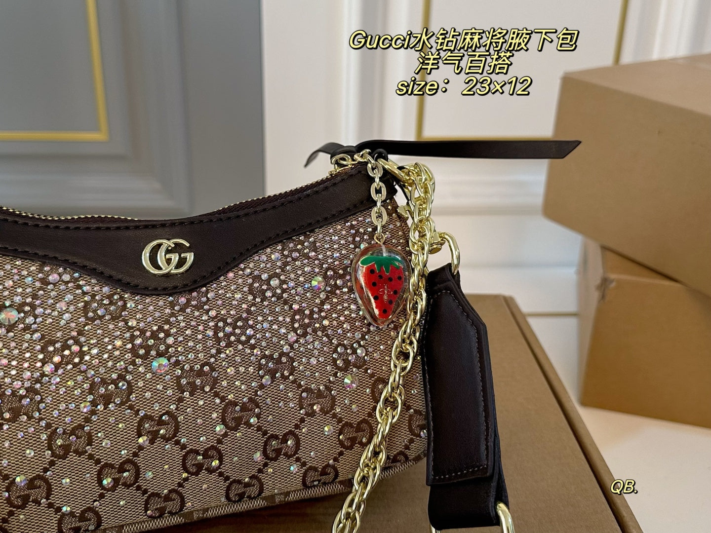 GUCCI Rhinestone armpit bag