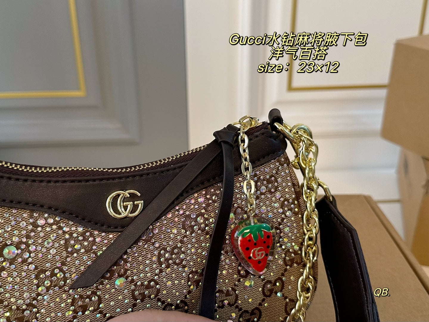 GUCCI Rhinestone armpit bag