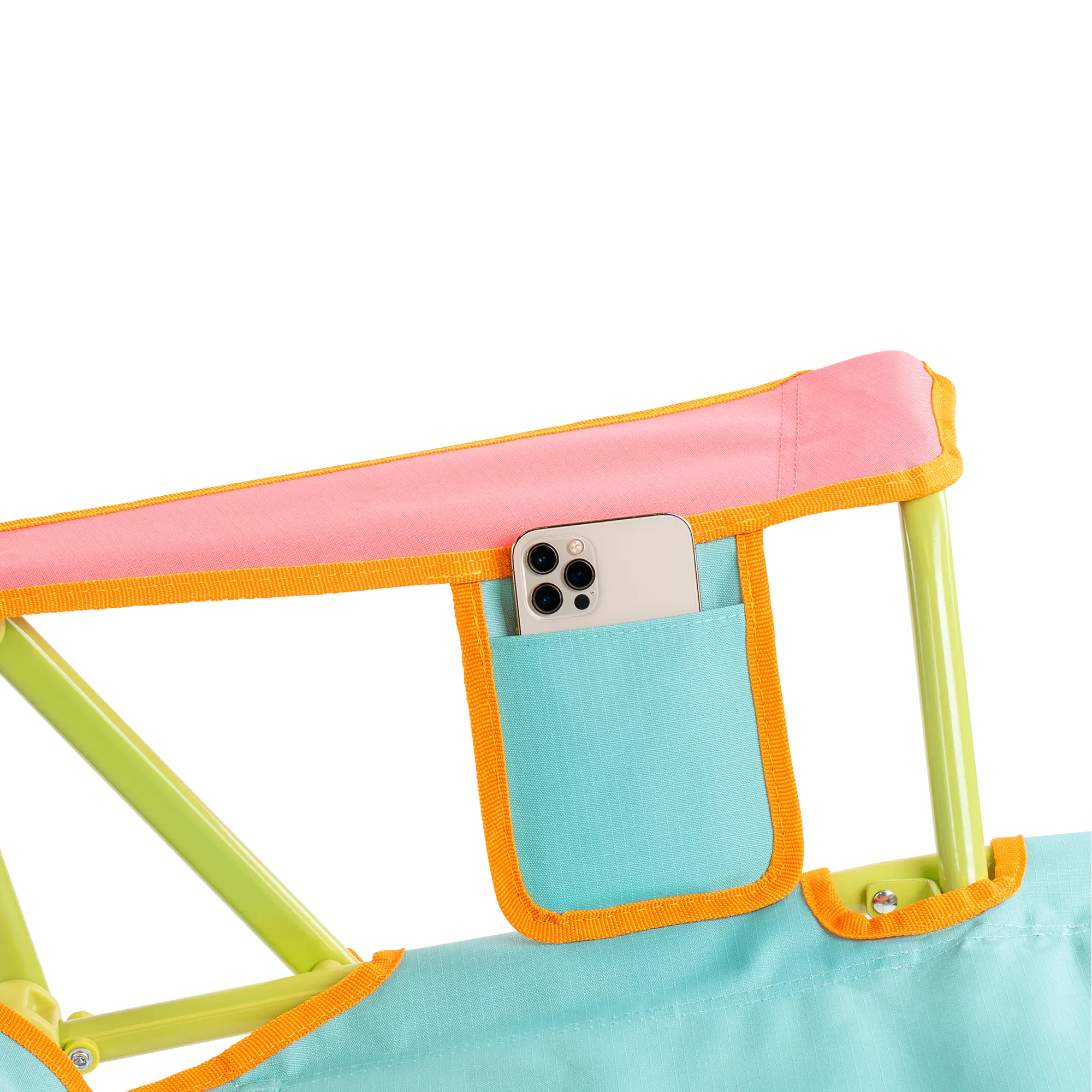 Up-close of the sweet tea comfort pro rocker phone holder pocket.