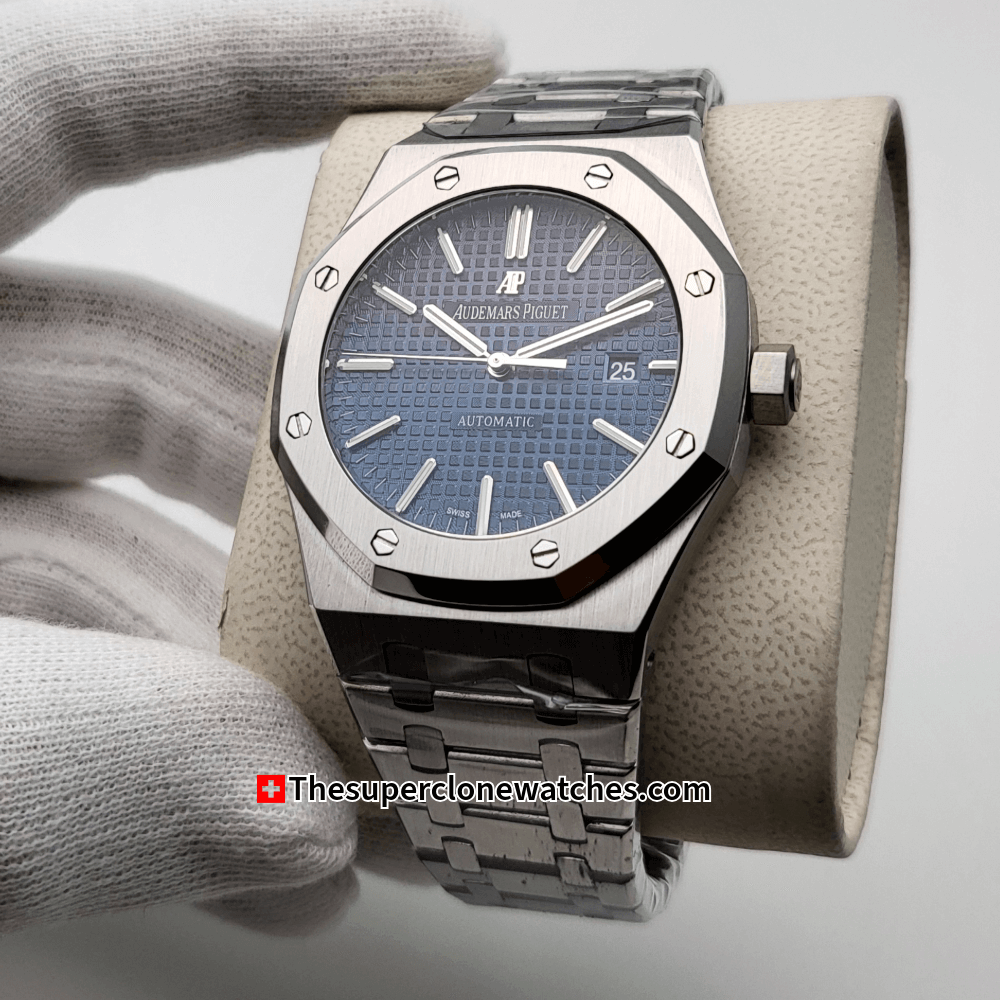 Audemars Piguet Royal Oak Stainless Steel Blue Dial Exact 1:1 Super Clone 3120 Swiss Movement Replica Watch