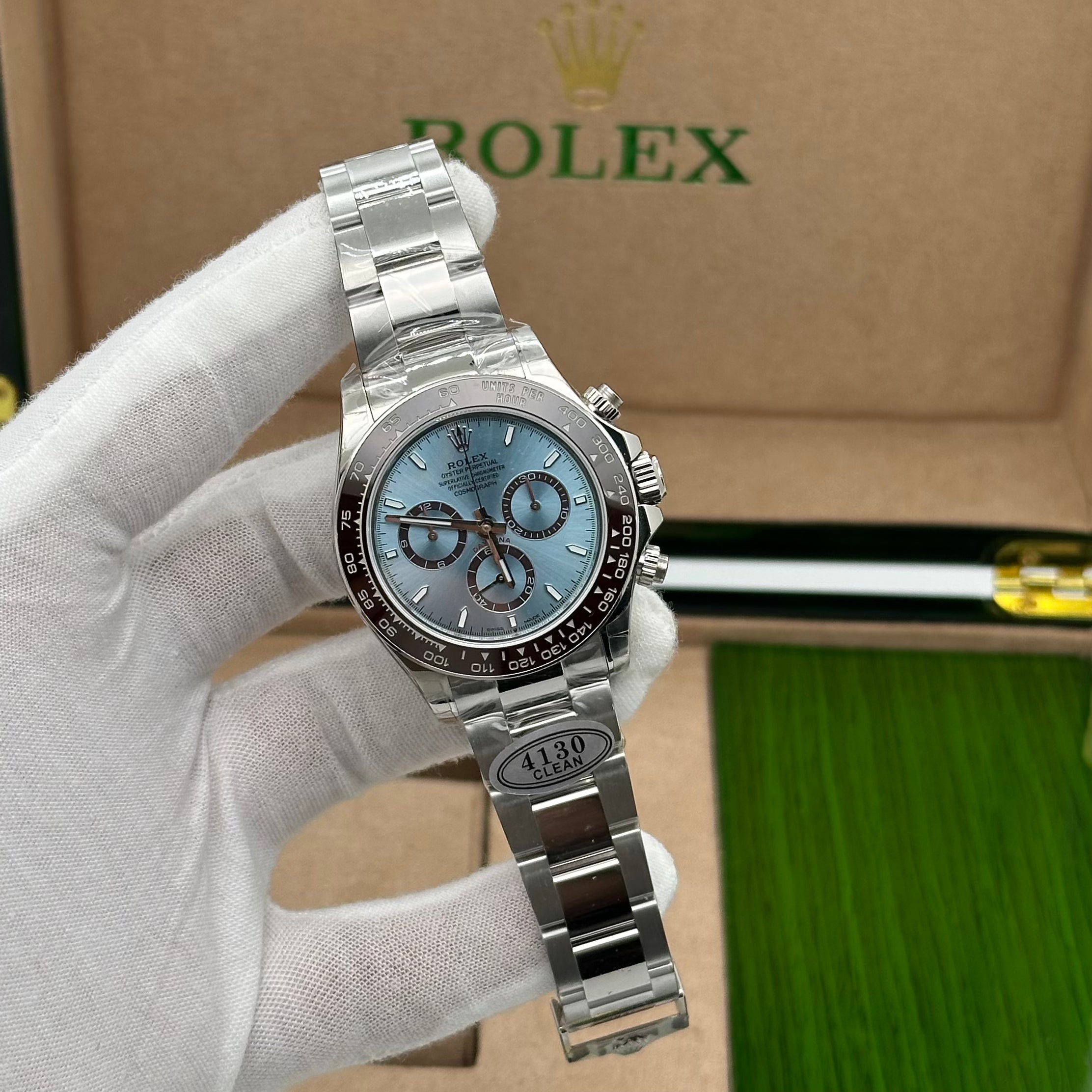 Rolex Cosmograph Daytona Platinum Ice Blue Dial – Closed Caseback