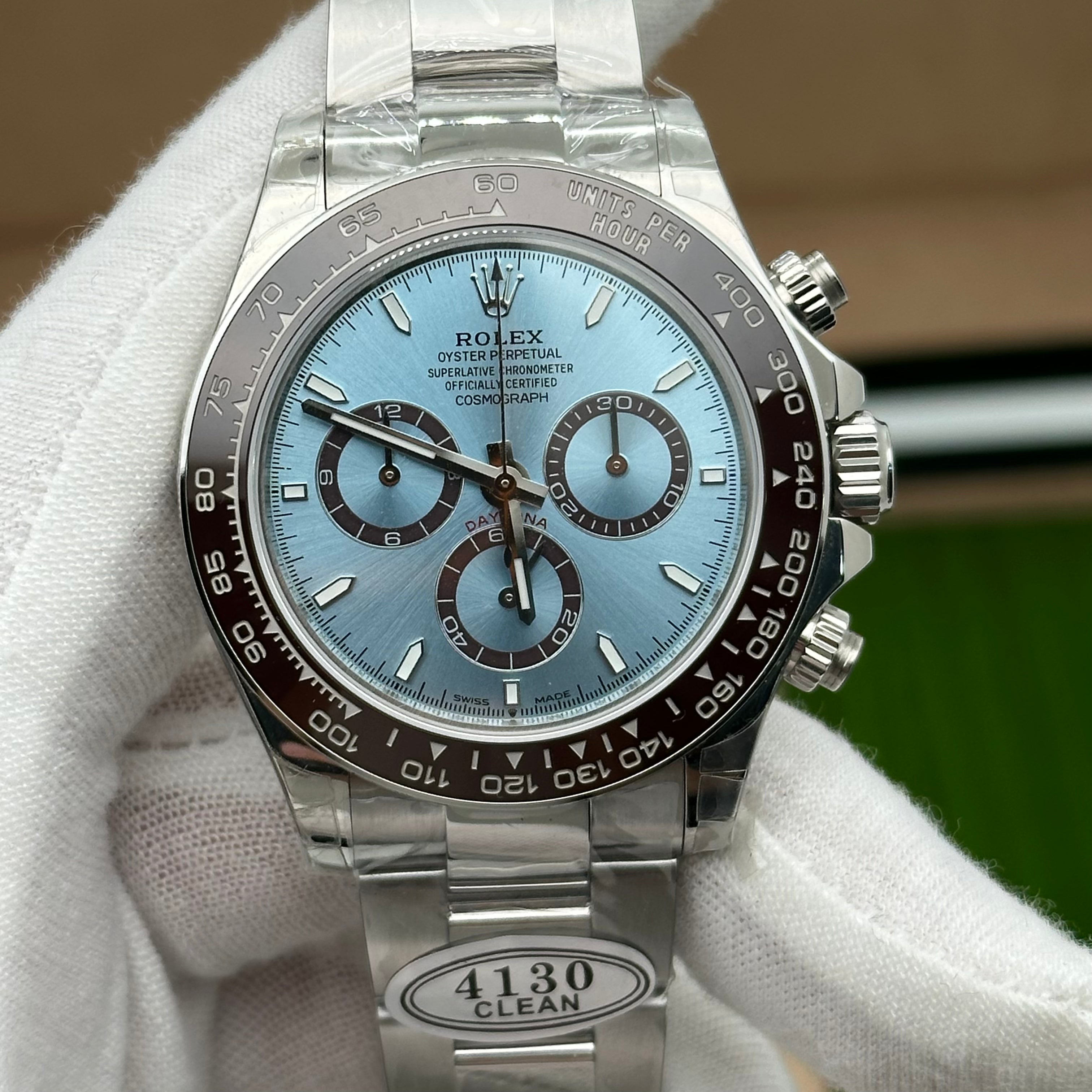 Rolex Cosmograph Daytona Platinum Ice Blue Dial – Closed Caseback