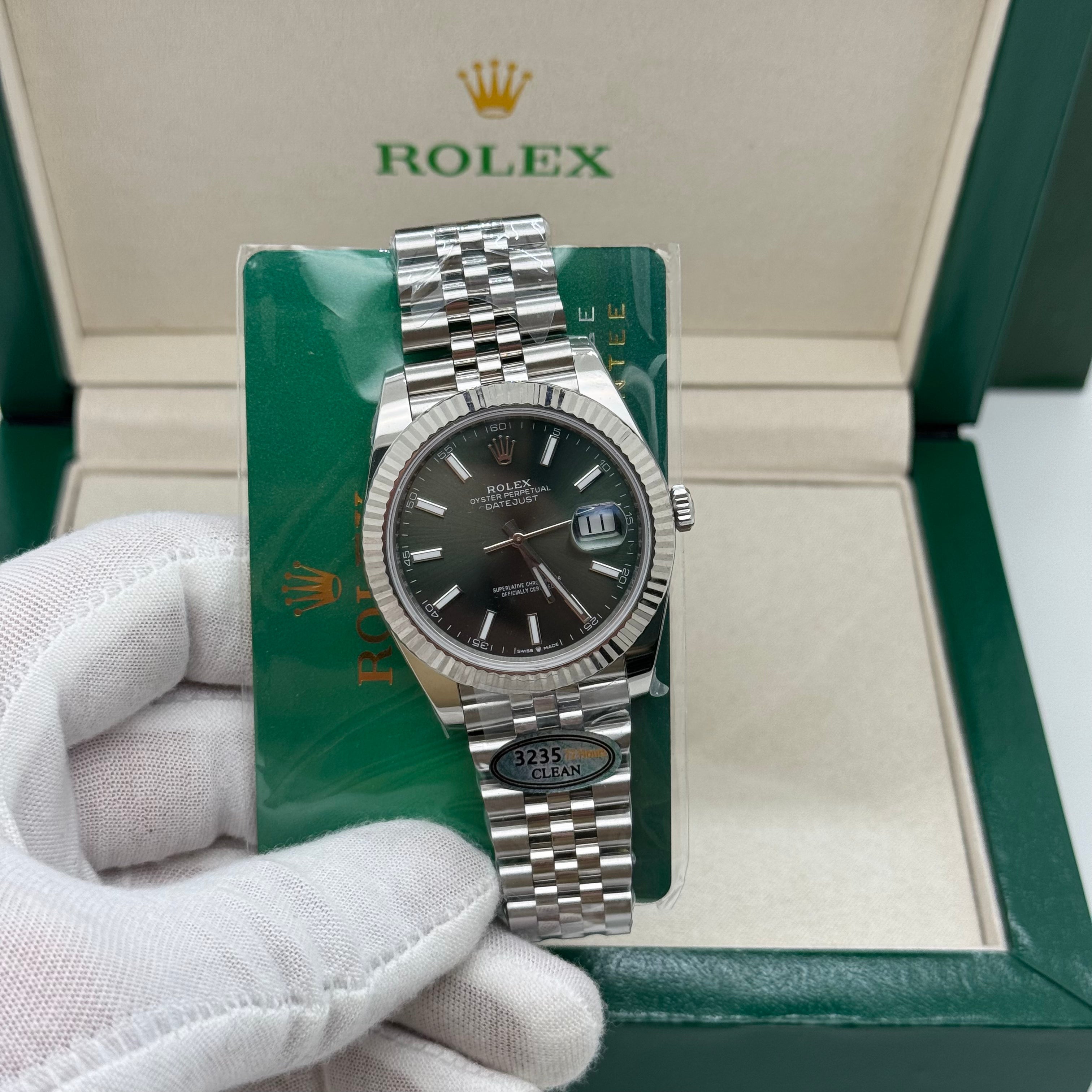 Rolex Datejust 41mm fluted Mint Green Dial jubilee Bracelet