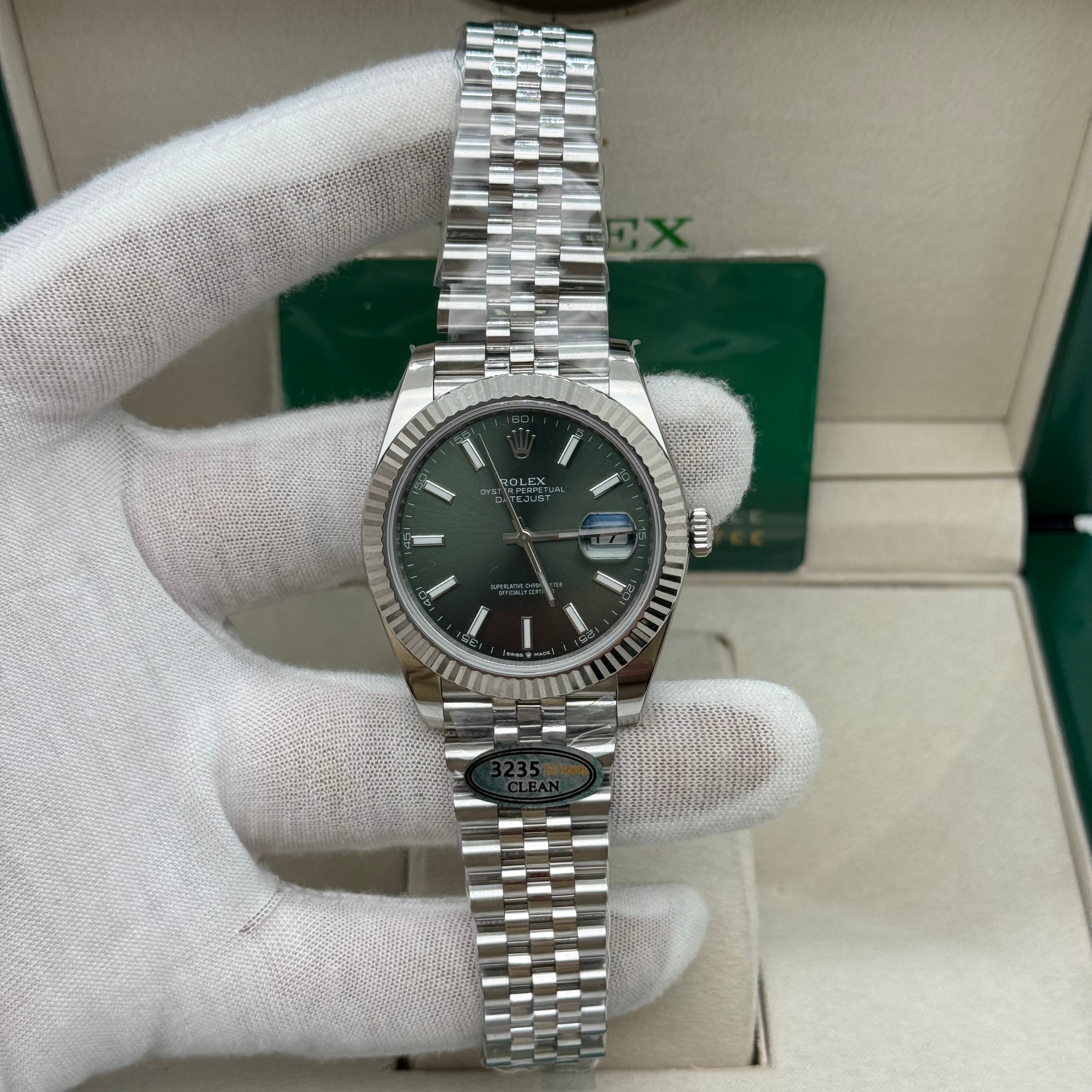 Rolex Datejust 41mm fluted Mint Green Dial jubilee Bracelet