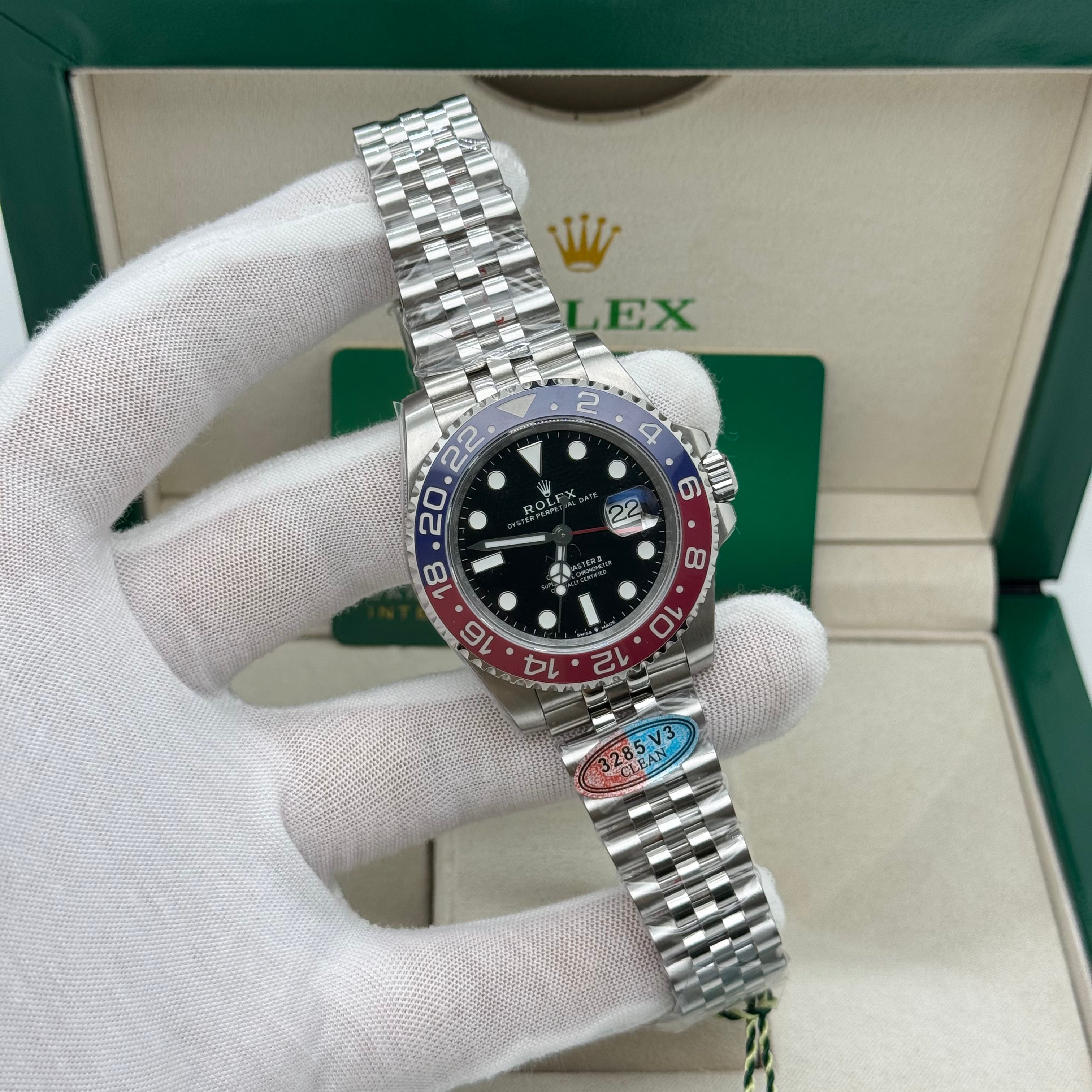 Rolex GMT-Master || Pepsi Black Dial Blue Red Ceramic Bezel 40MM