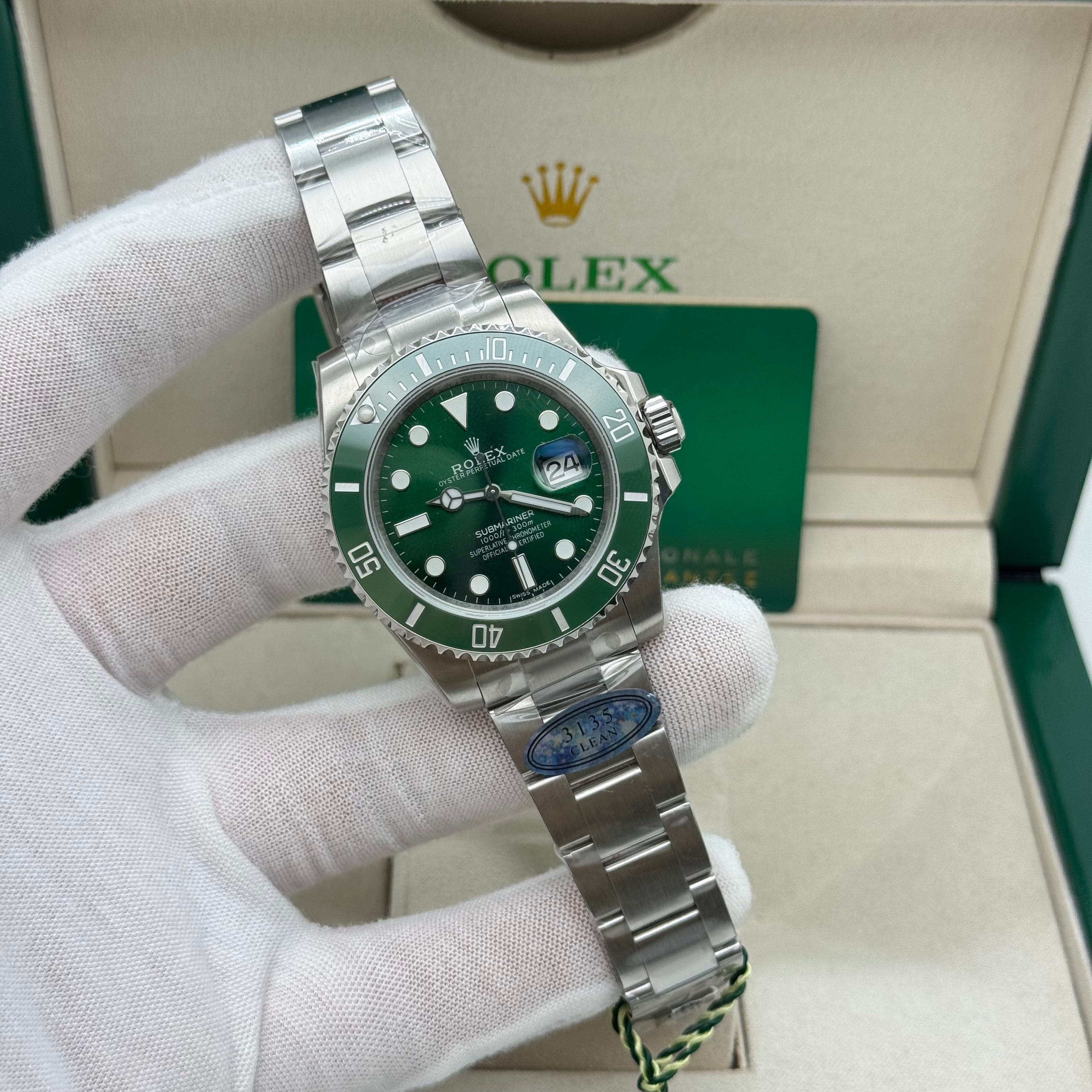 Rolex Submarine Date 40mm Steel ceramic Green Dial
