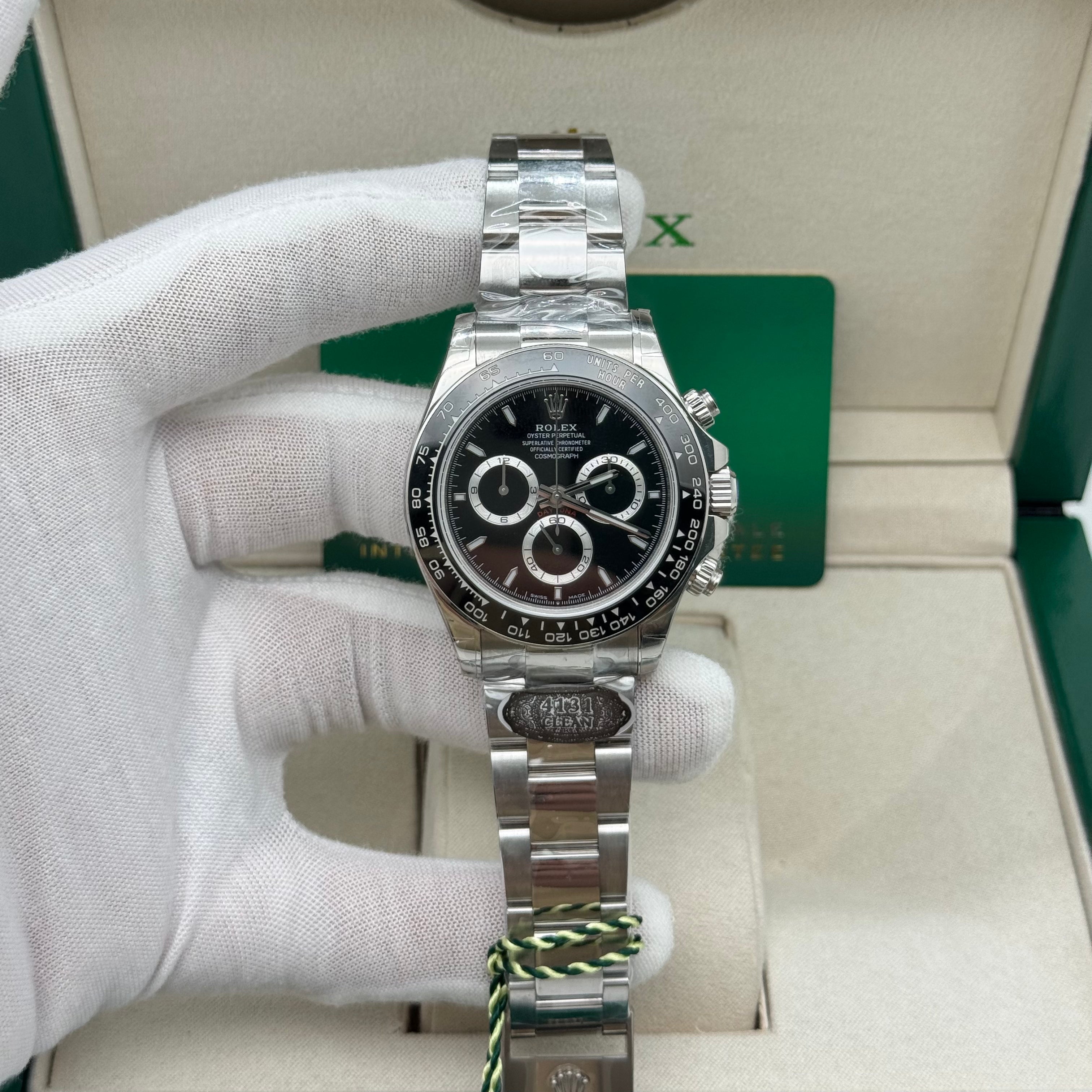 Rolex Daytona 2024 Steel Rim Bezel Ceramic Stainless Steel Black Dial 40MM