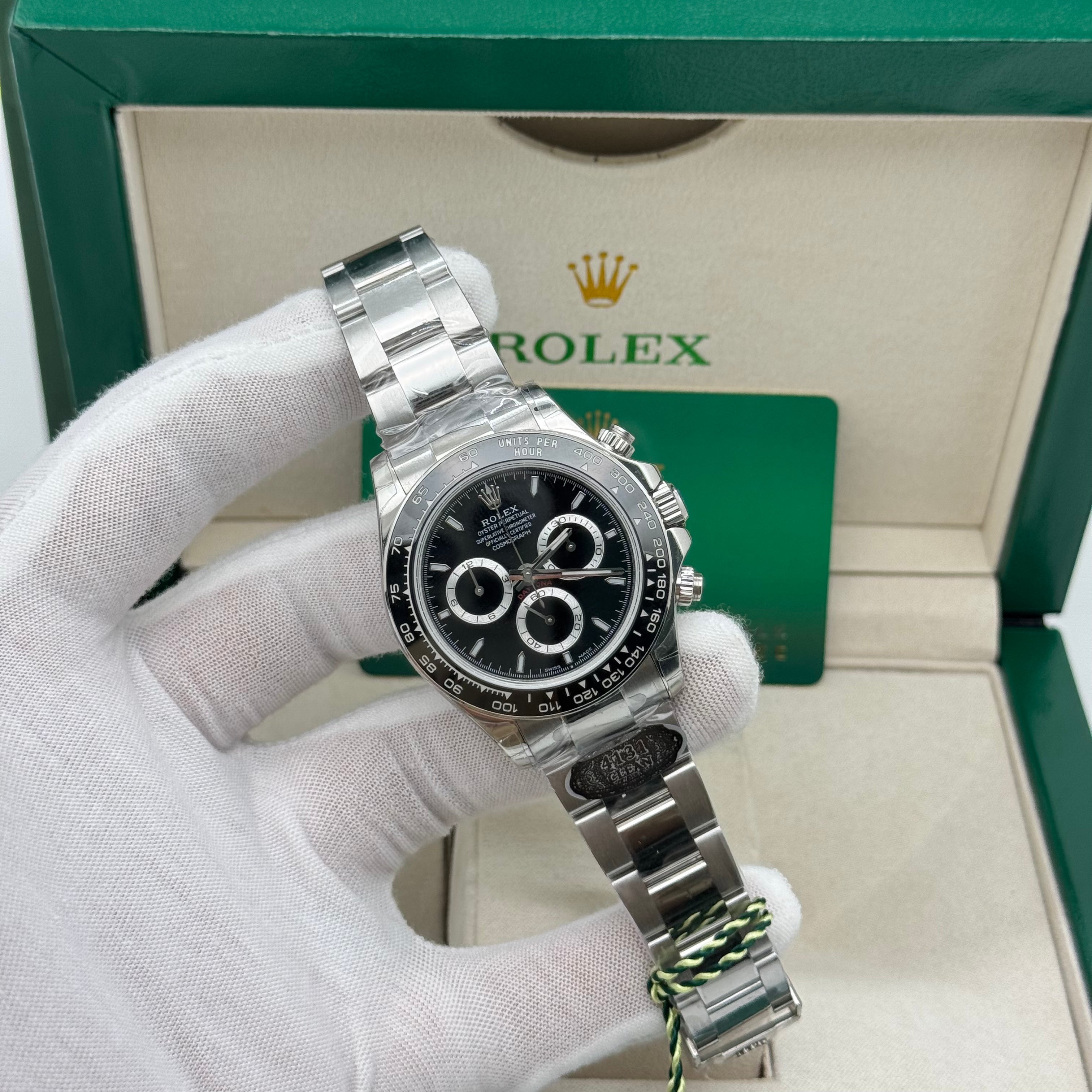Rolex Daytona 2024 Steel Rim Bezel Ceramic Stainless Steel Black Dial 40MM