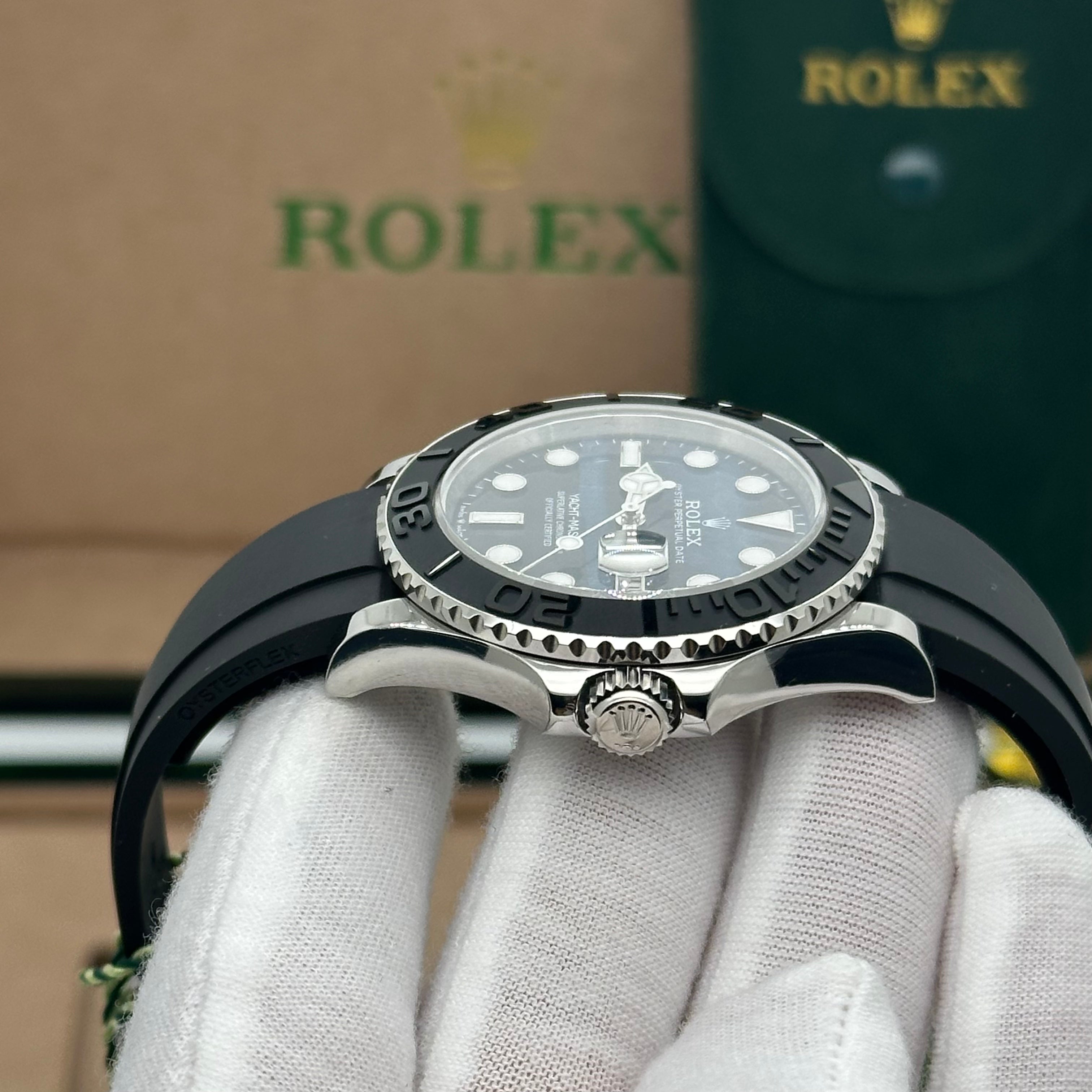 Rolex Yacht-Master 42mm – Blue Dial Oysterflex Rubber Strap, Black Ceramic Bezel