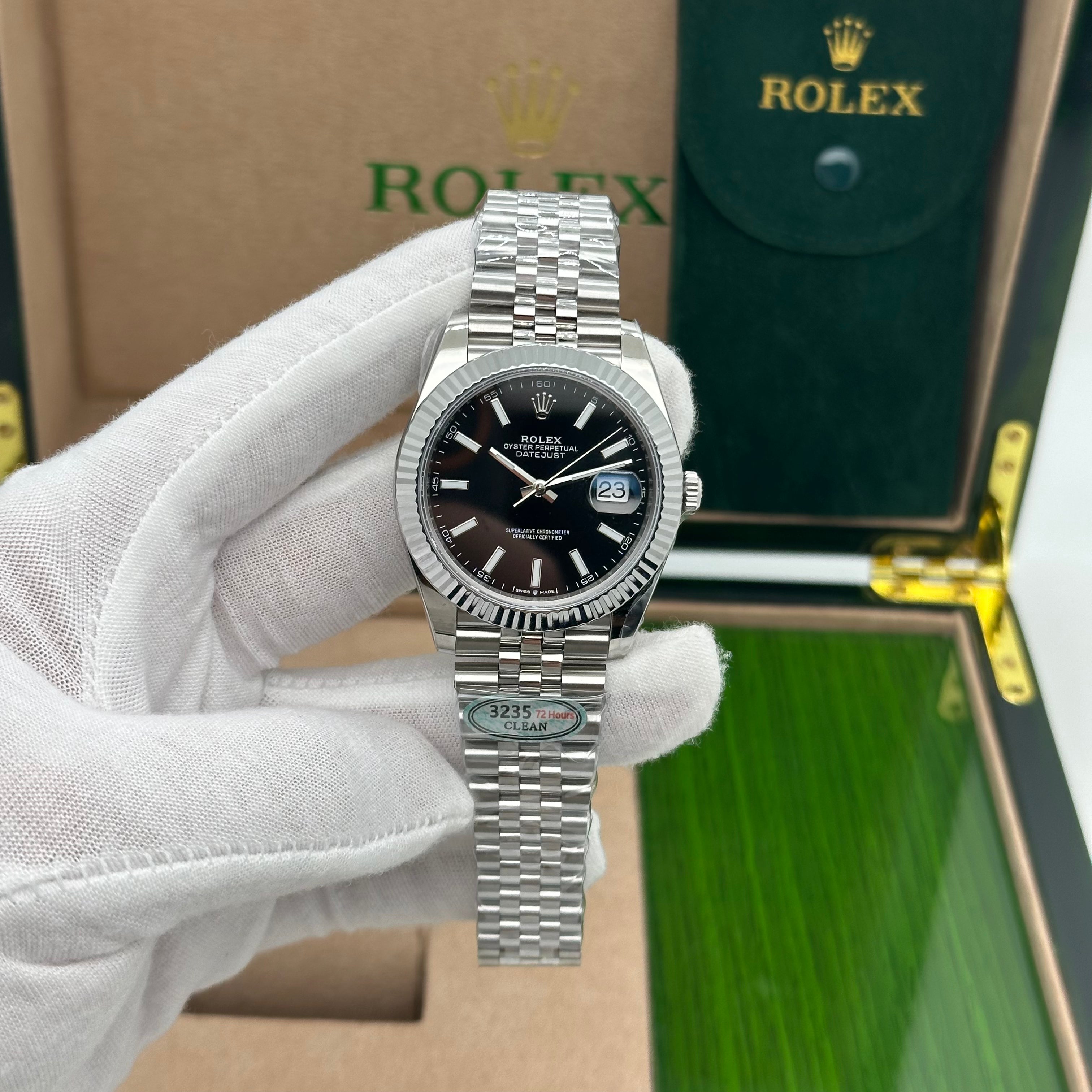 Rolex Datejust 41MM NEW 2023 Black Stick Dial Jubilee Bracelet