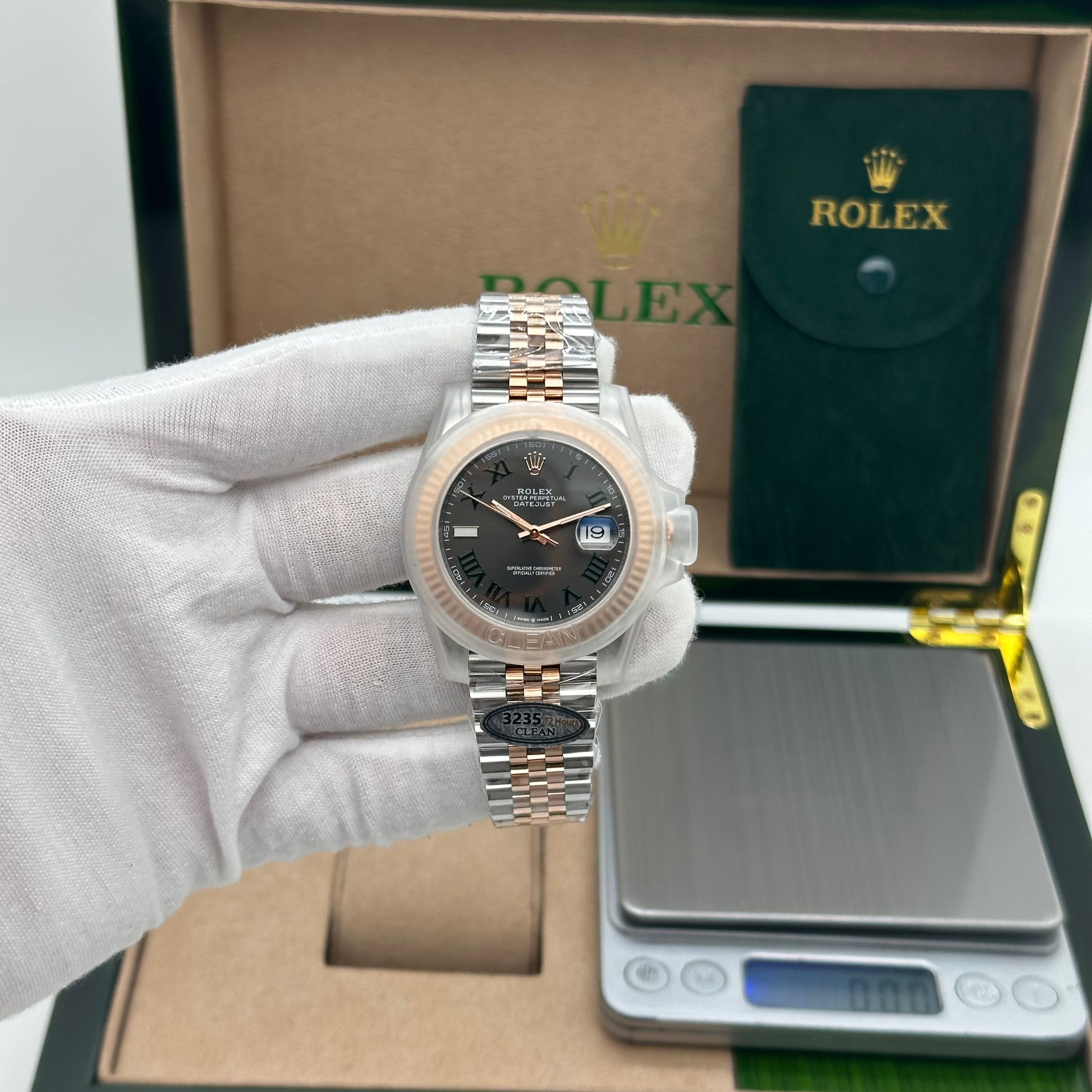 Rolex Datejust 41MM Wimbledon Dial – Slate Grey with Green Roman Numerals