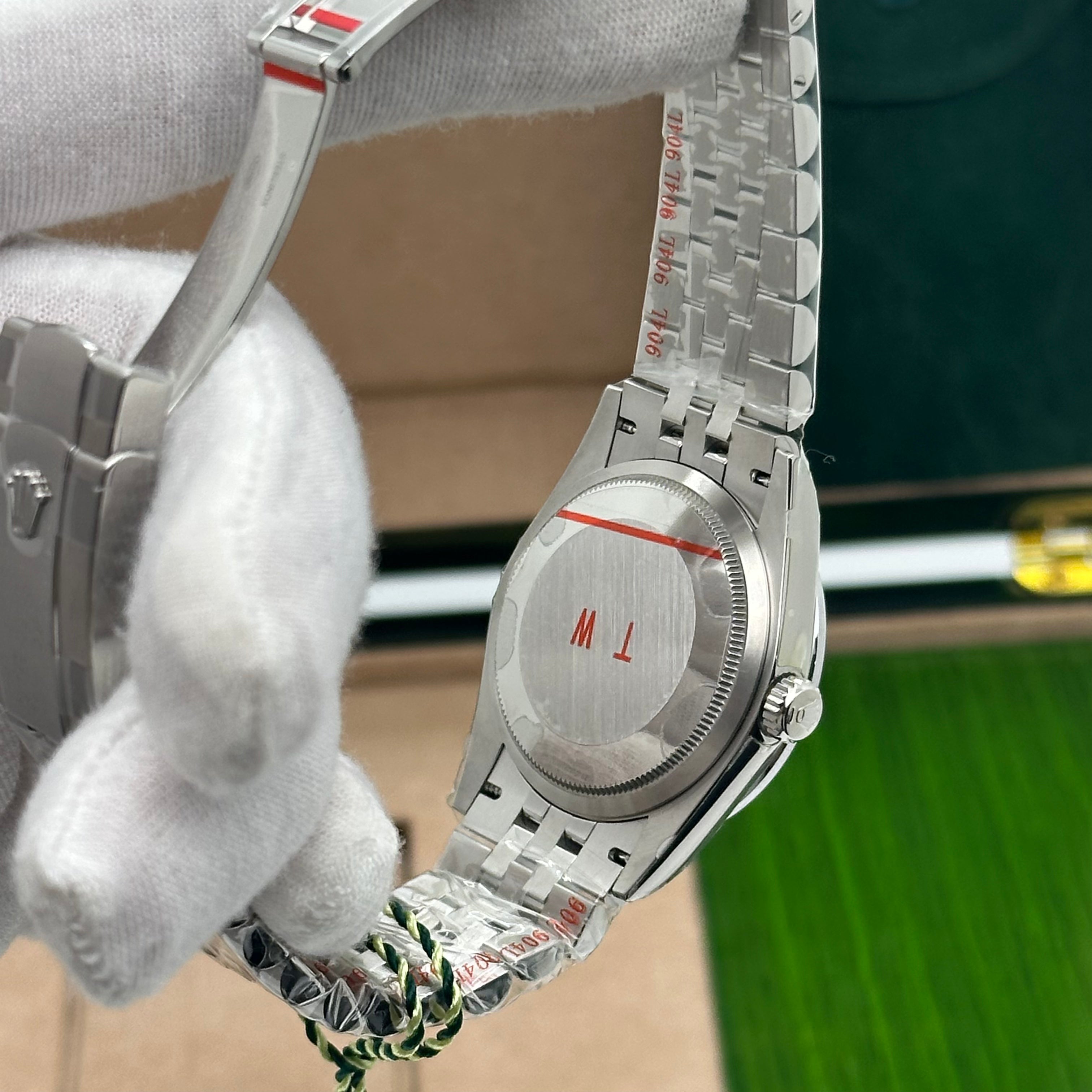 Rolex Datejust 36mm Oyster Perpetual Green Palm Motif Dial with Diamonds