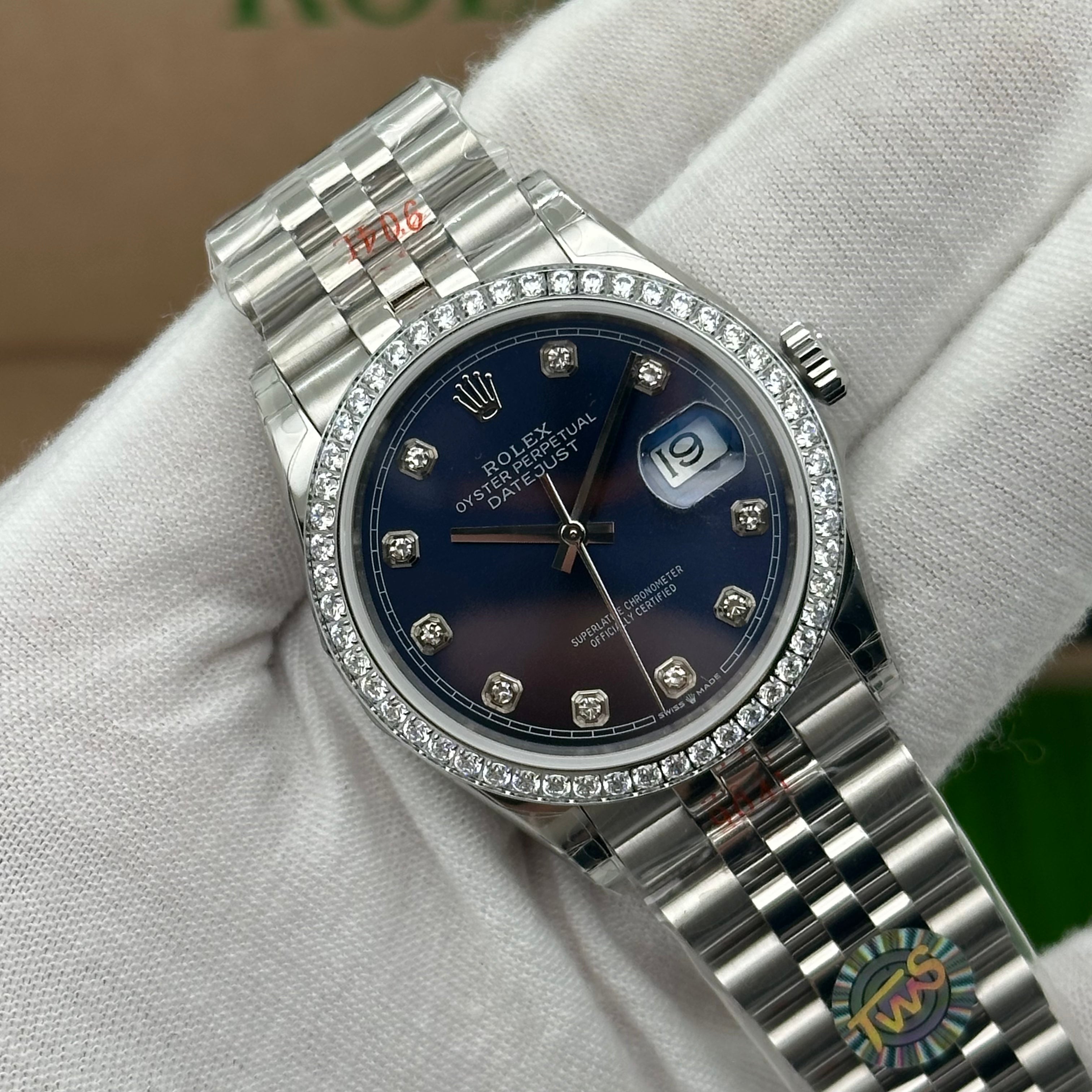 Rolex Datejust 36mm Blue Diamond Dial with Diamond Bezel – Jubilee Bracelet