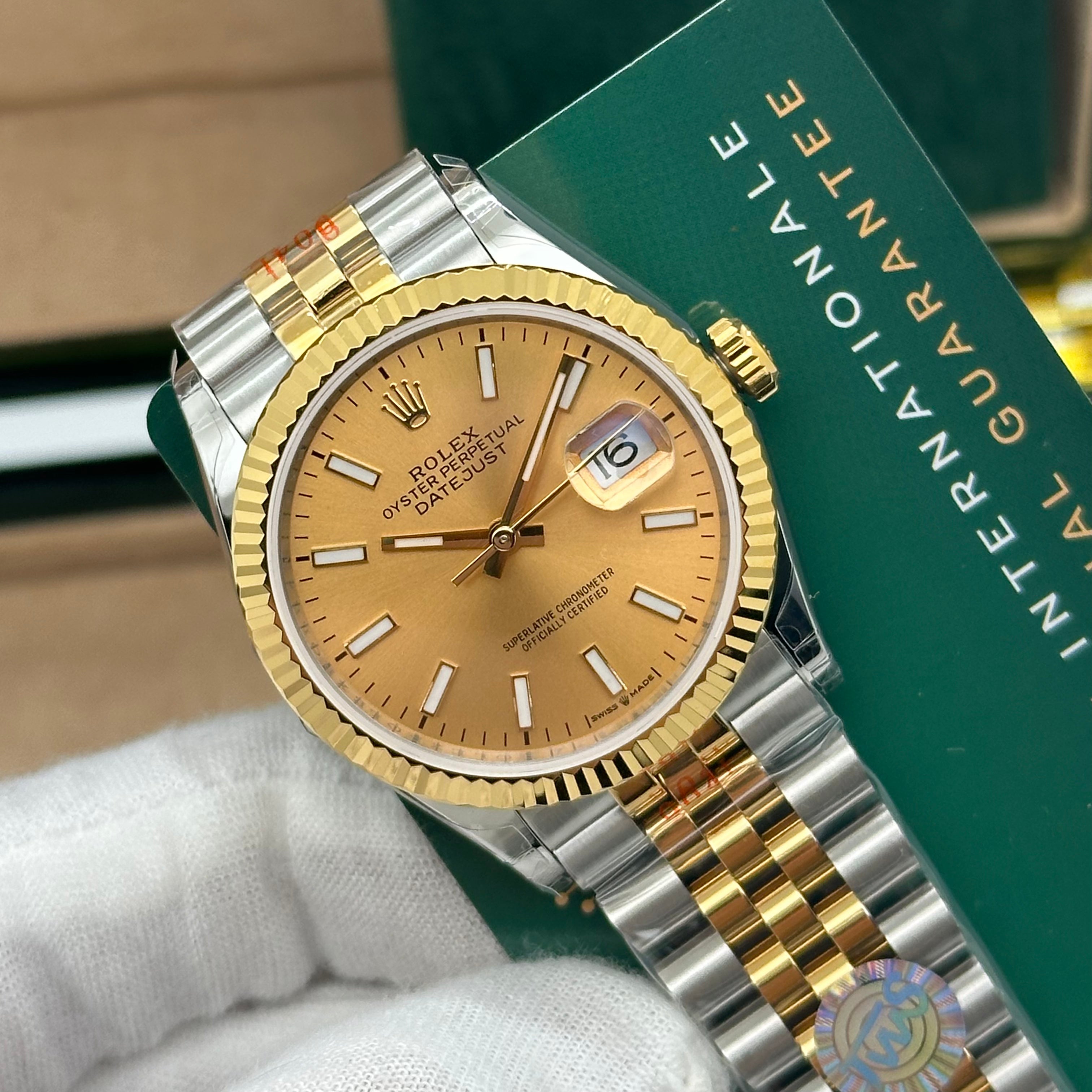 Rolex Datejust 36mm Champagne Dial Two-Tone Jubilee – Fluted Bezel