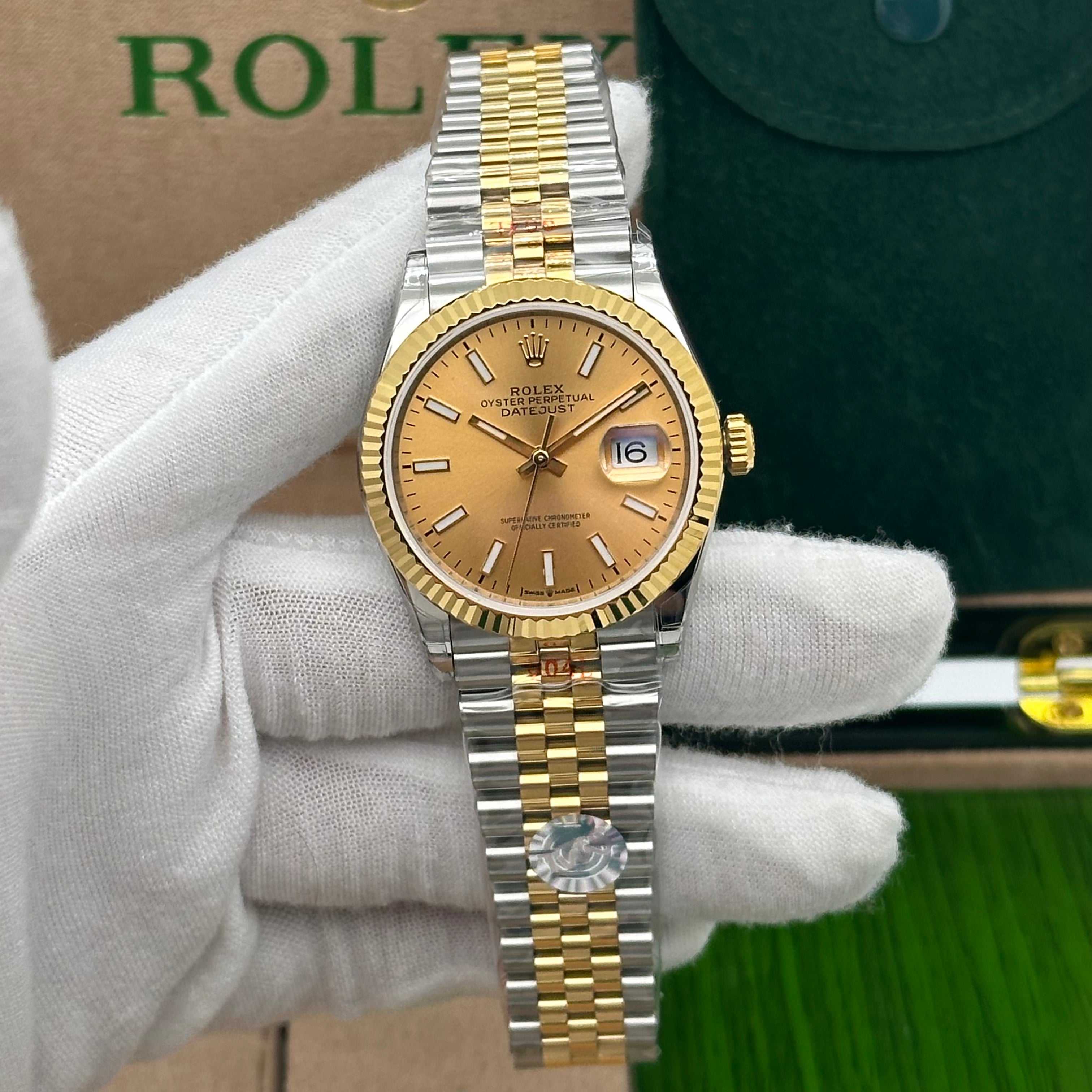 Rolex Datejust 36mm Champagne Dial Two-Tone Jubilee – Fluted Bezel