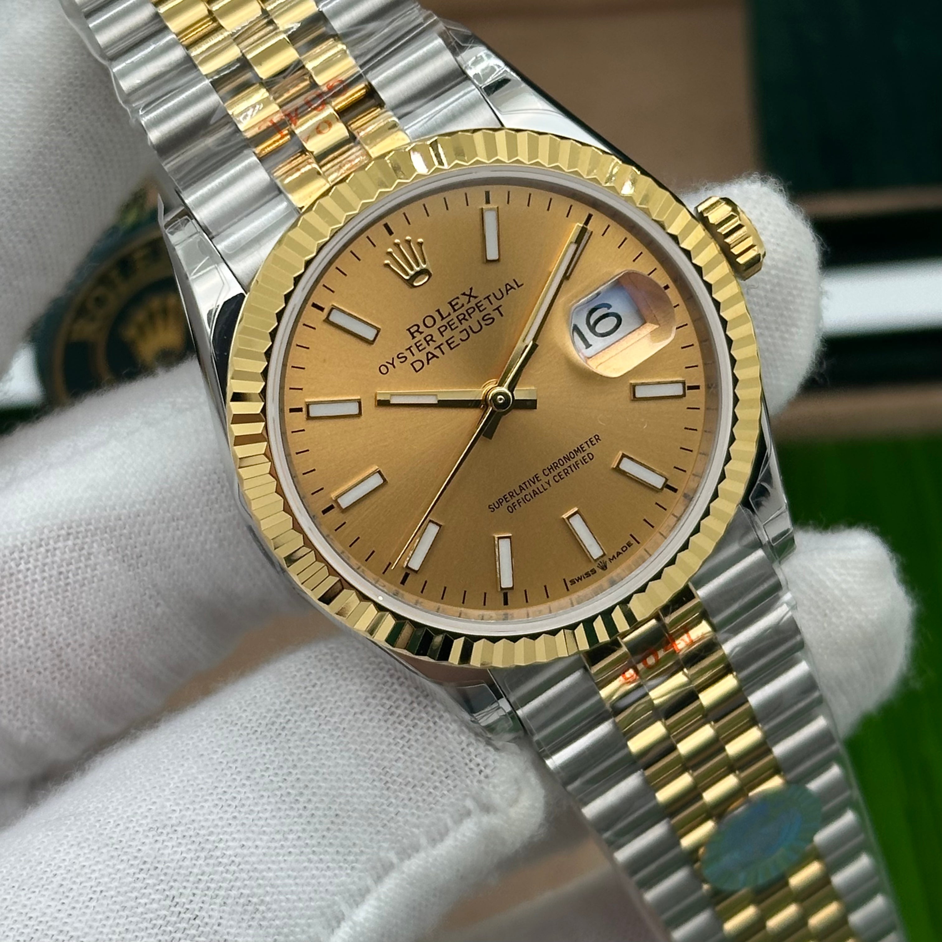 Rolex Datejust 36mm Champagne Dial Two-Tone Jubilee – Fluted Bezel