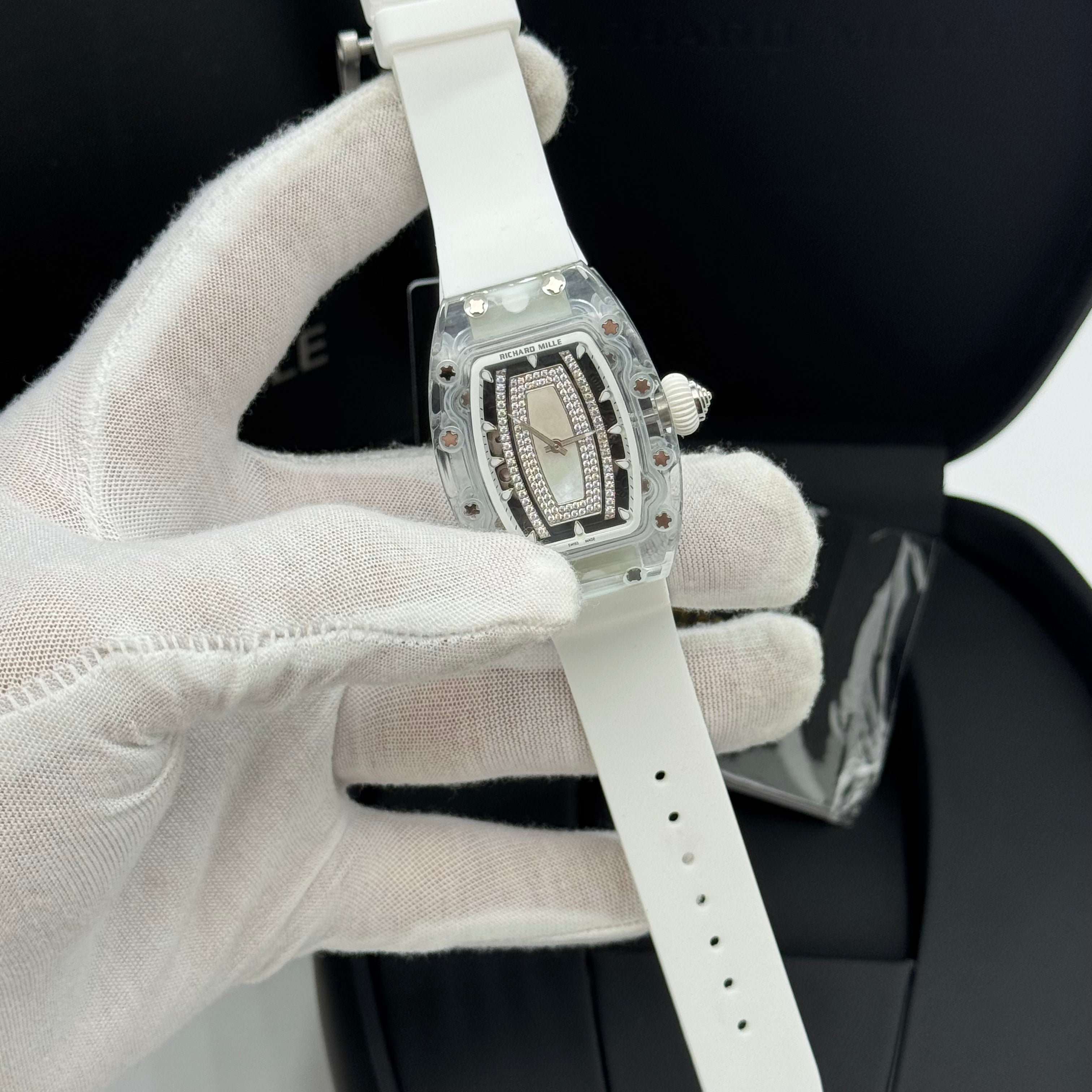 Richard Mille RM 07-02 Sapphire – Diamond Bezel White Strap