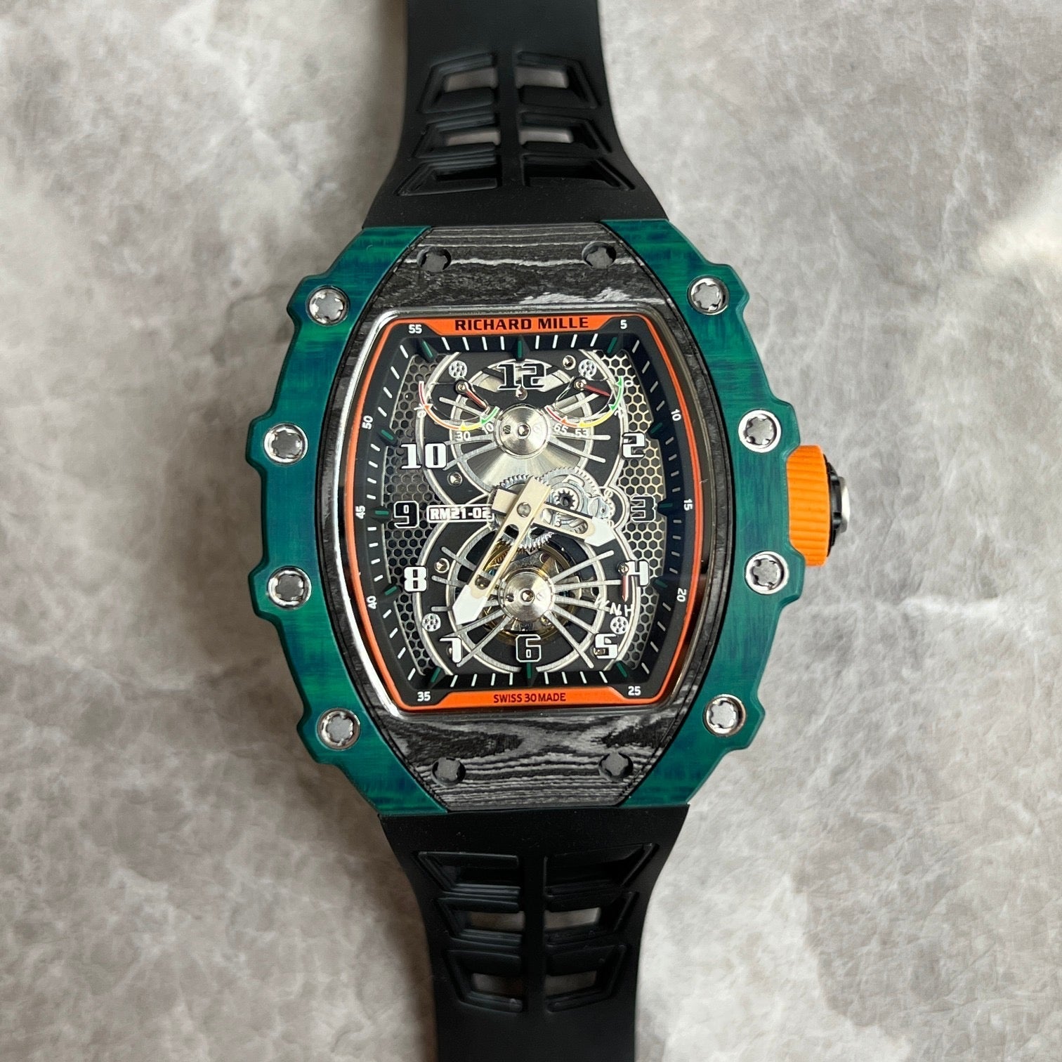 Richard Mille RM 21-02 McLaren Flyback Chronograph – Carbon TPT® & Green Quartz TPT®