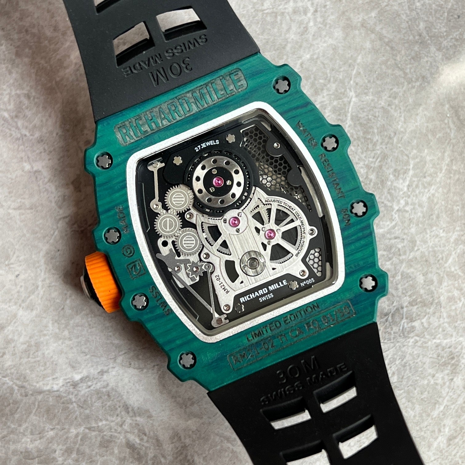 Richard Mille RM 21-02 McLaren Flyback Chronograph – Carbon TPT® & Green Quartz TPT®
