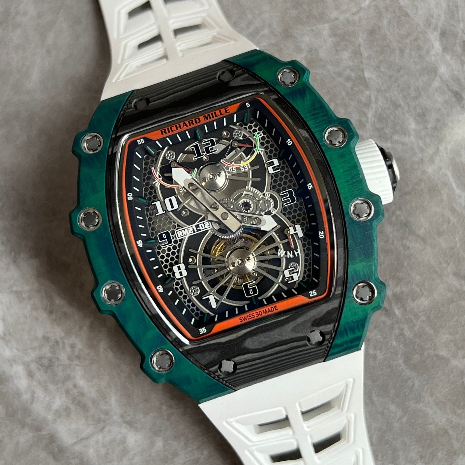 Richard Mille RM 11-03 McLaren Automatic Flyback Chronograph – Green Quartz TPT® with White Strap
