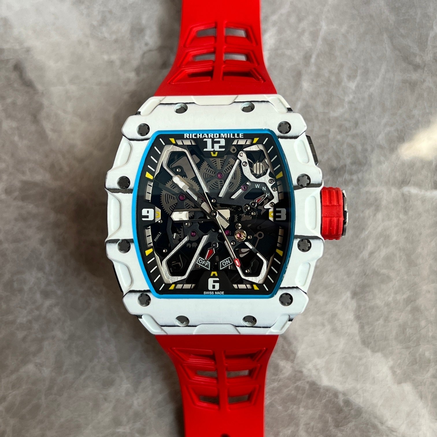 Richard Mille RM 35-03 Rafael Nadal – White Quartz TPT® with Red Strap