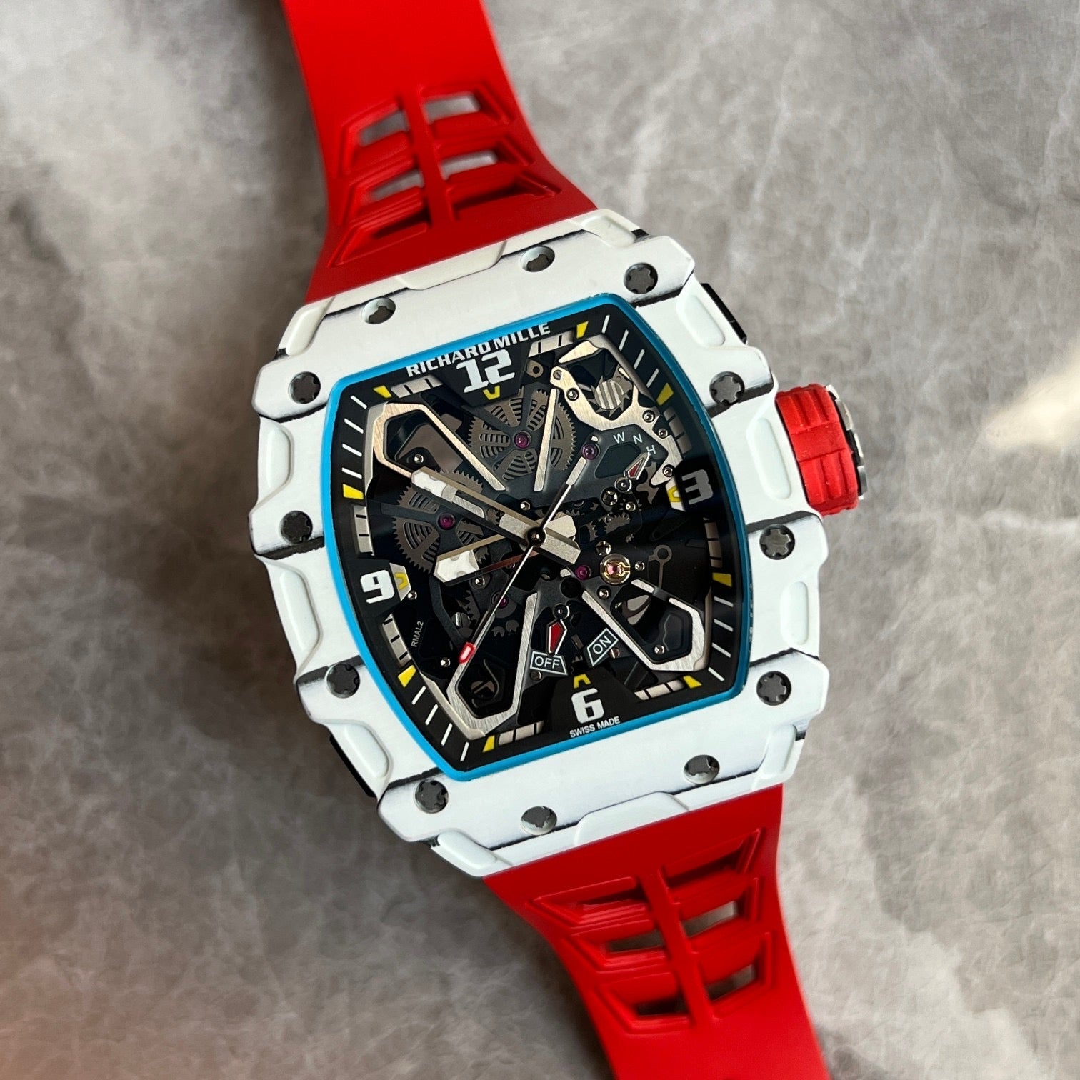 Richard Mille RM 35-03 Rafael Nadal – White Quartz TPT® with Red Strap