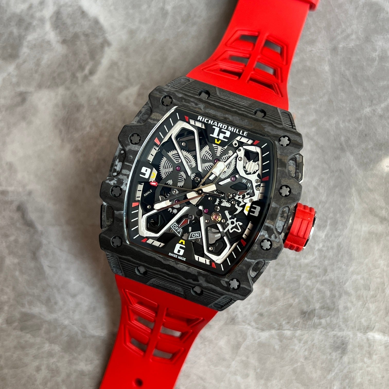 Richard Mille RM 11-03 Rafael Nadal Automatic Flyback Chronograph – Carbon TPT® with Red Strap