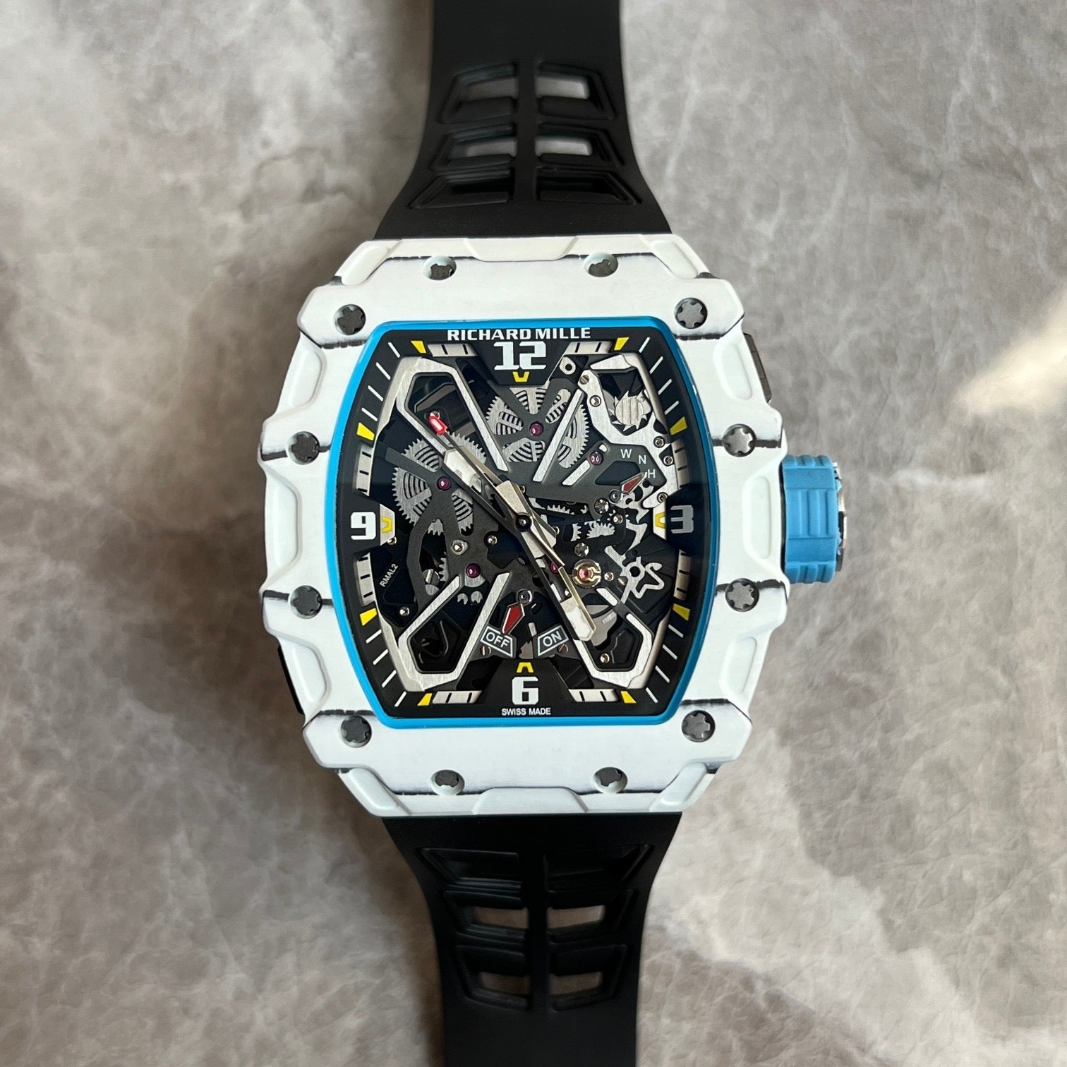 Richard Mille RM35-03 Rafael Nadal Le Mans Classic – White Quartz TPT with Black Strap