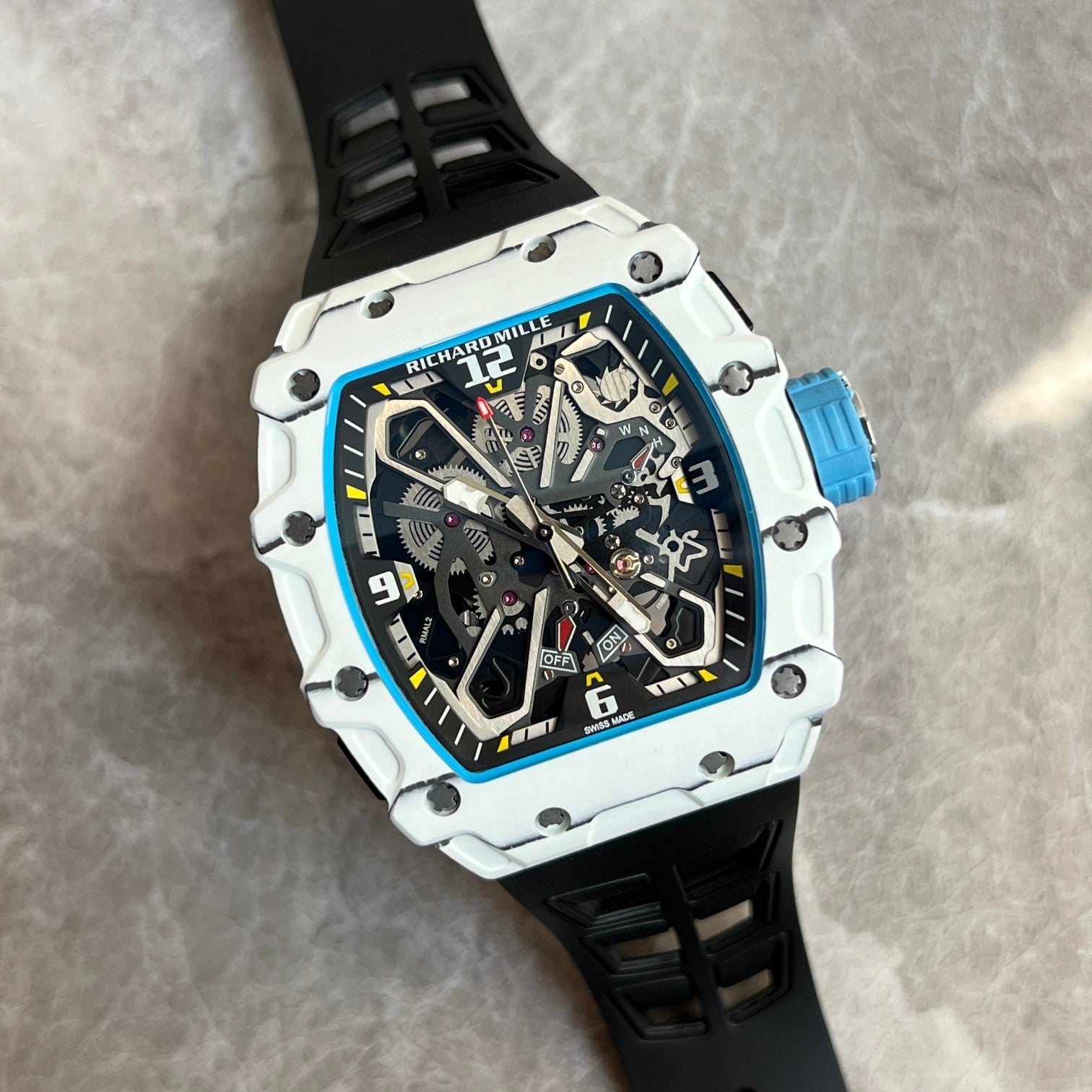 Richard Mille RM35-03 Rafael Nadal Le Mans Classic – White Quartz TPT with Black Strap