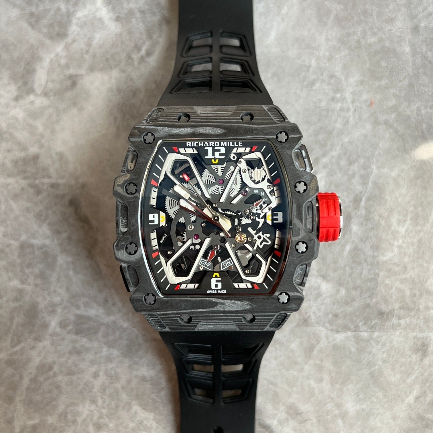 Richard Mille RM 35-03 Rafael Nadal Carbon TPT – Red Crown, Black Strap