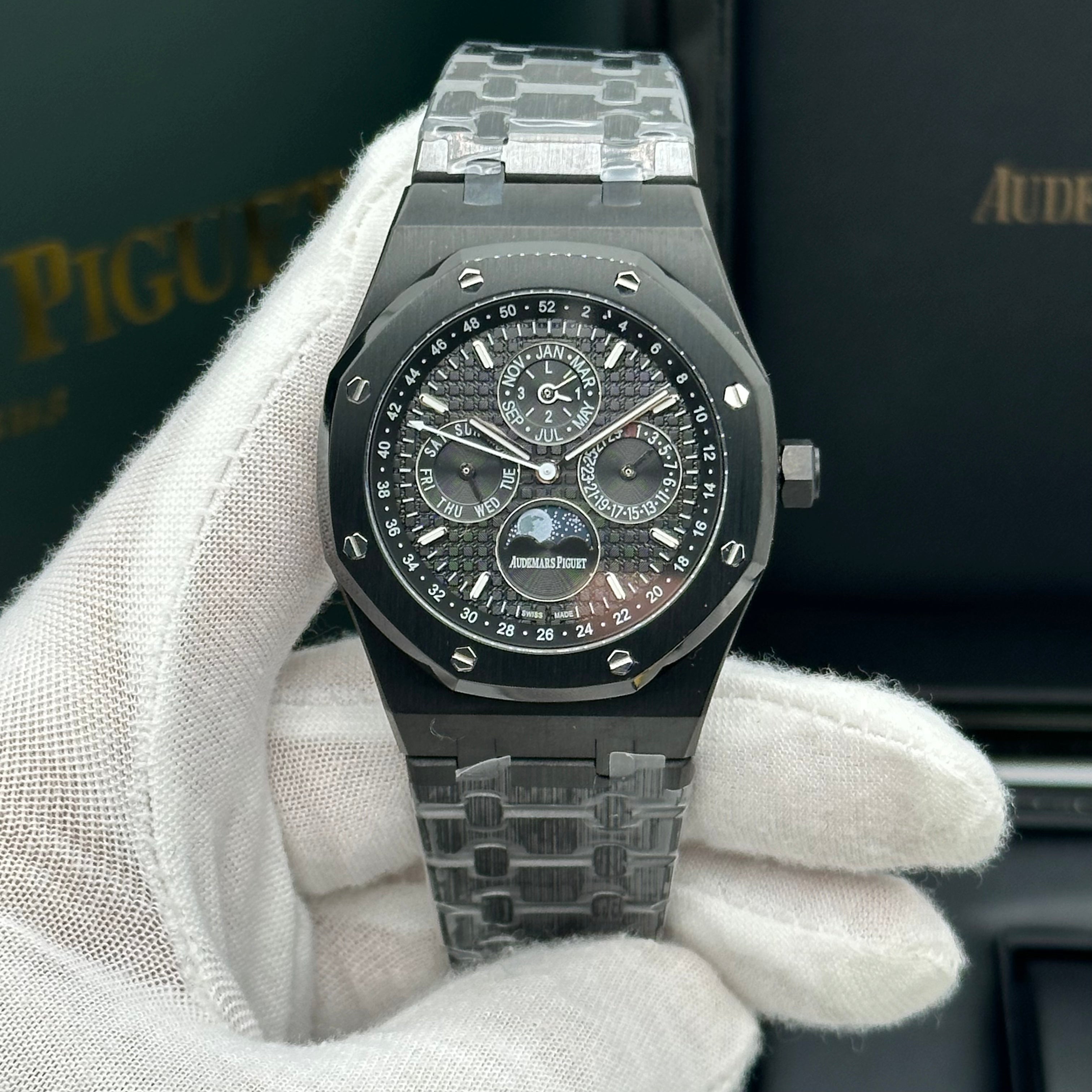 Audemars Piguet Royal Oak Perpetual Calendar – Black Ceramic Look – Swiss Super Clone 1:1