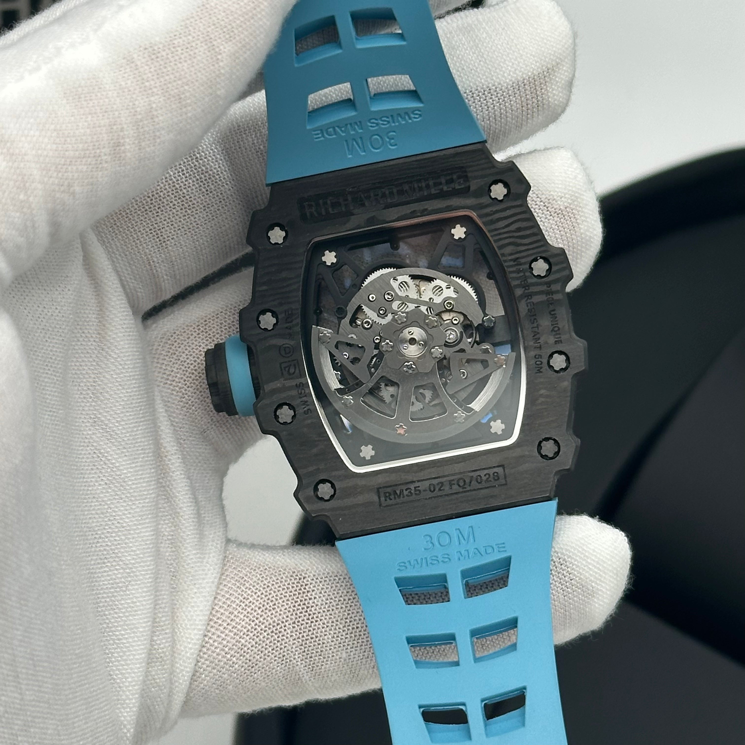 Richard Mille RM 35-02 – Carbon TPT with Sky Blue Strap