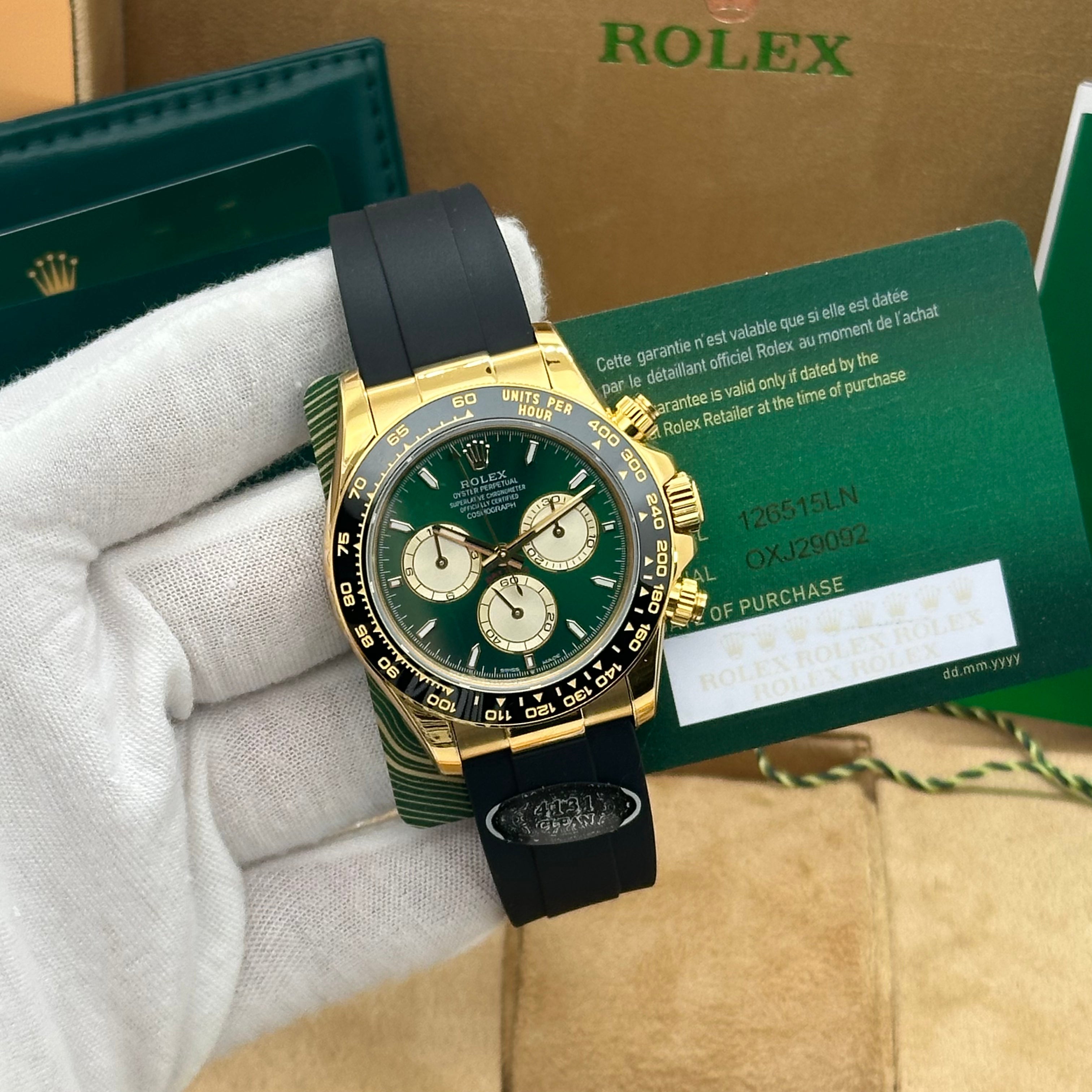 Rolex Daytona Gold Automatic Chronograph - Green Dial – Swiss Super Clone - OXJ29092